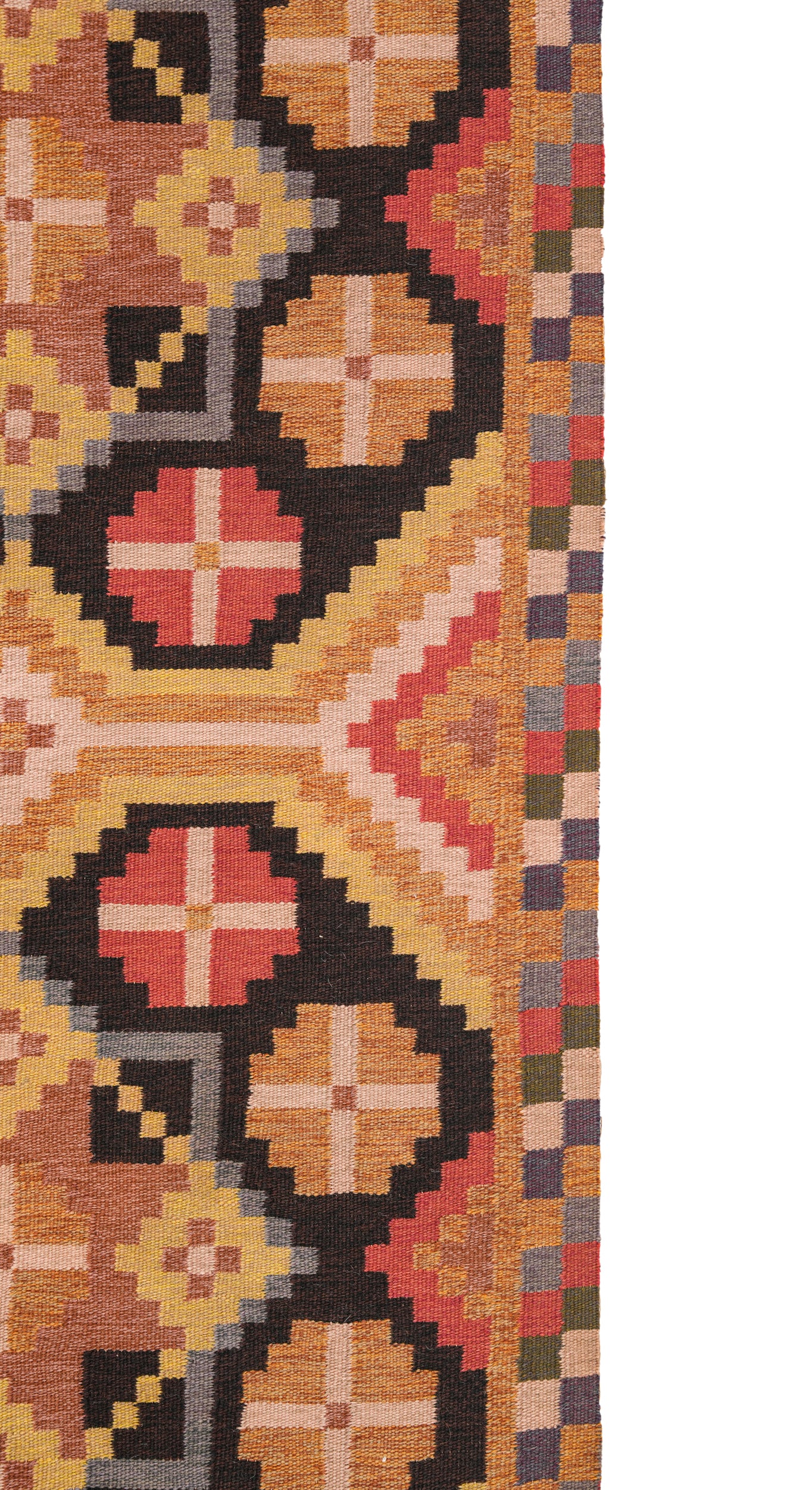 Antique Scandinavian Kilim Runner 8'10" x 2'2"