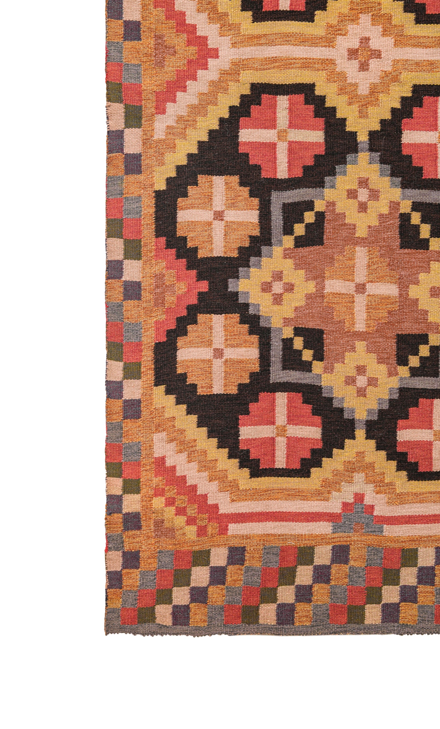 Antique Scandinavian Kilim Runner 8'10" x 2'2"