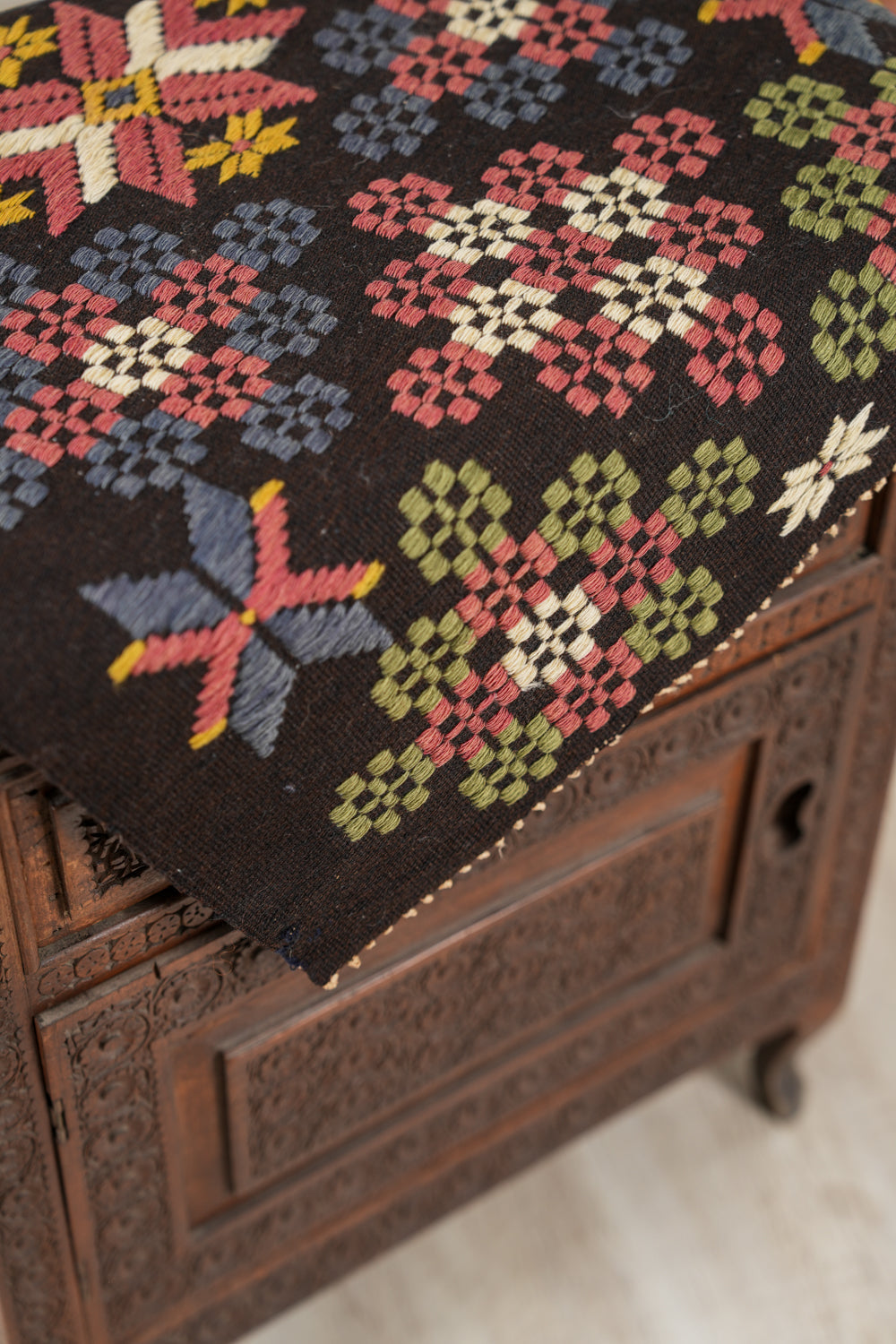 Antique Scandinavian Embroidery Textile 2'2" x 1'8"