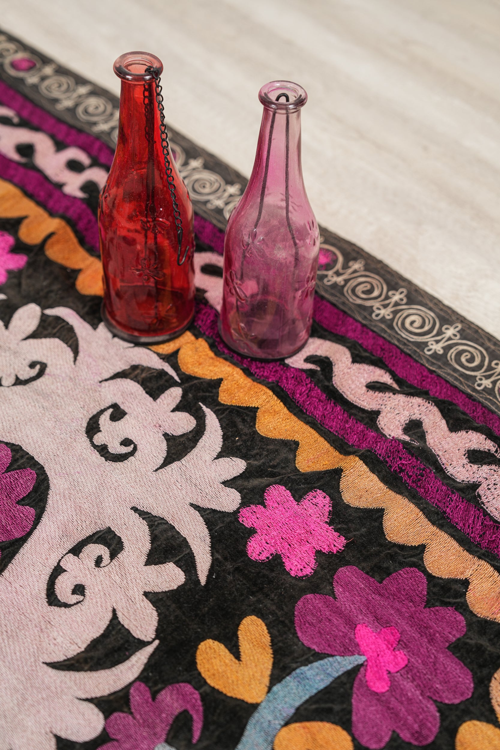 Vintage Tajik Suzani Embroidery 3'6" x 2'9"