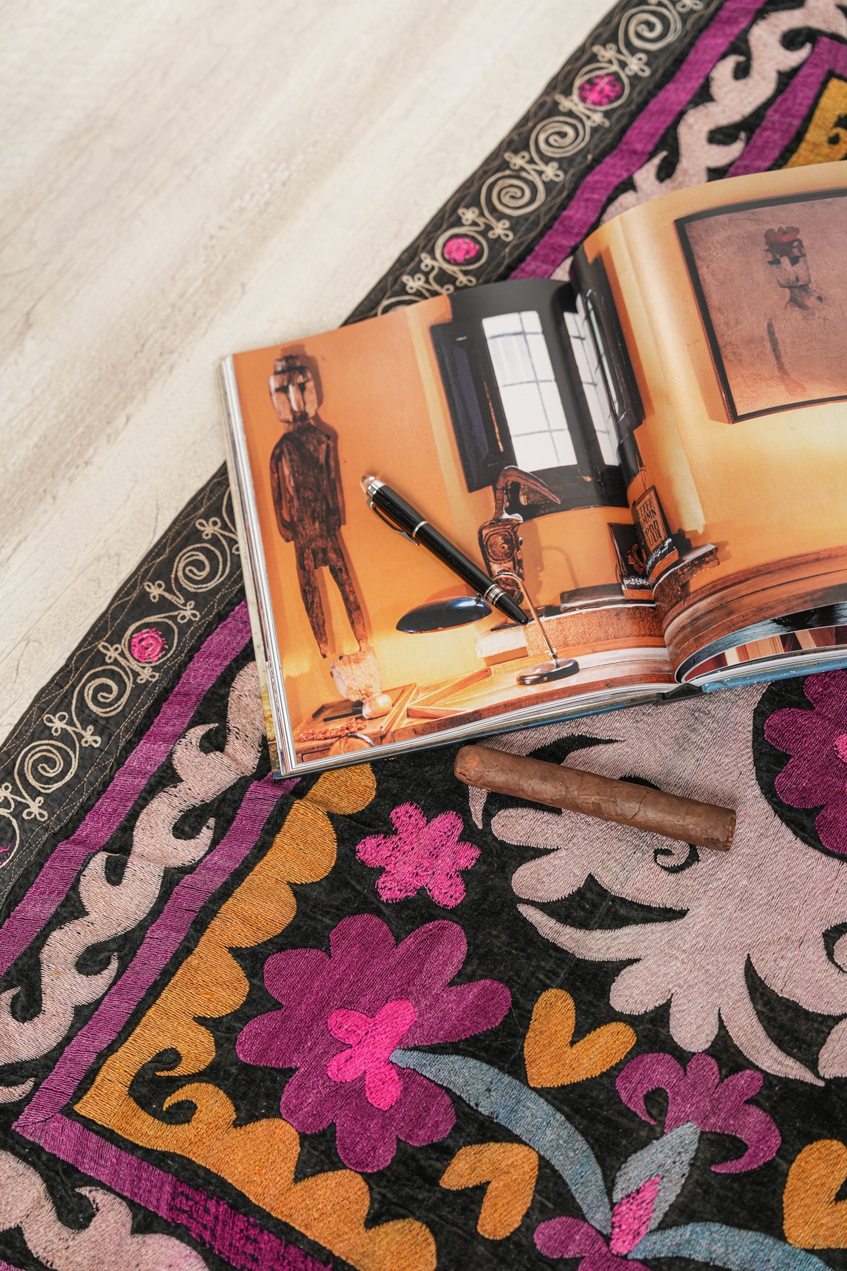 Vintage Tajik Suzani Embroidery 3'6" x 2'9"