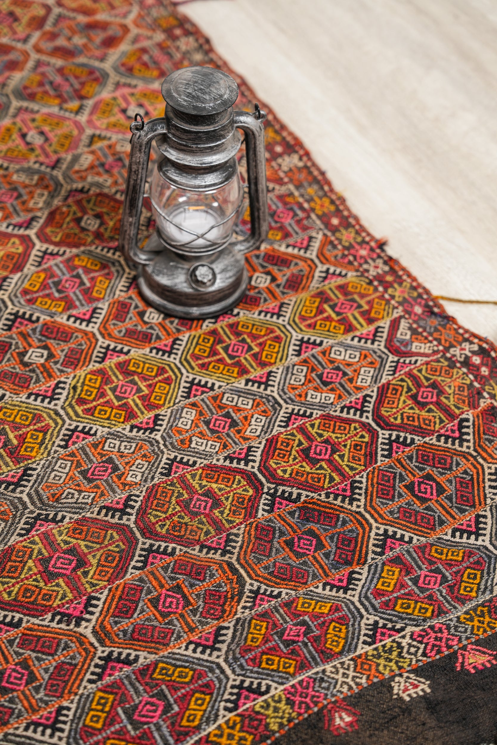 Antique Anatolian Verneh textile 4'10" X 3'8"