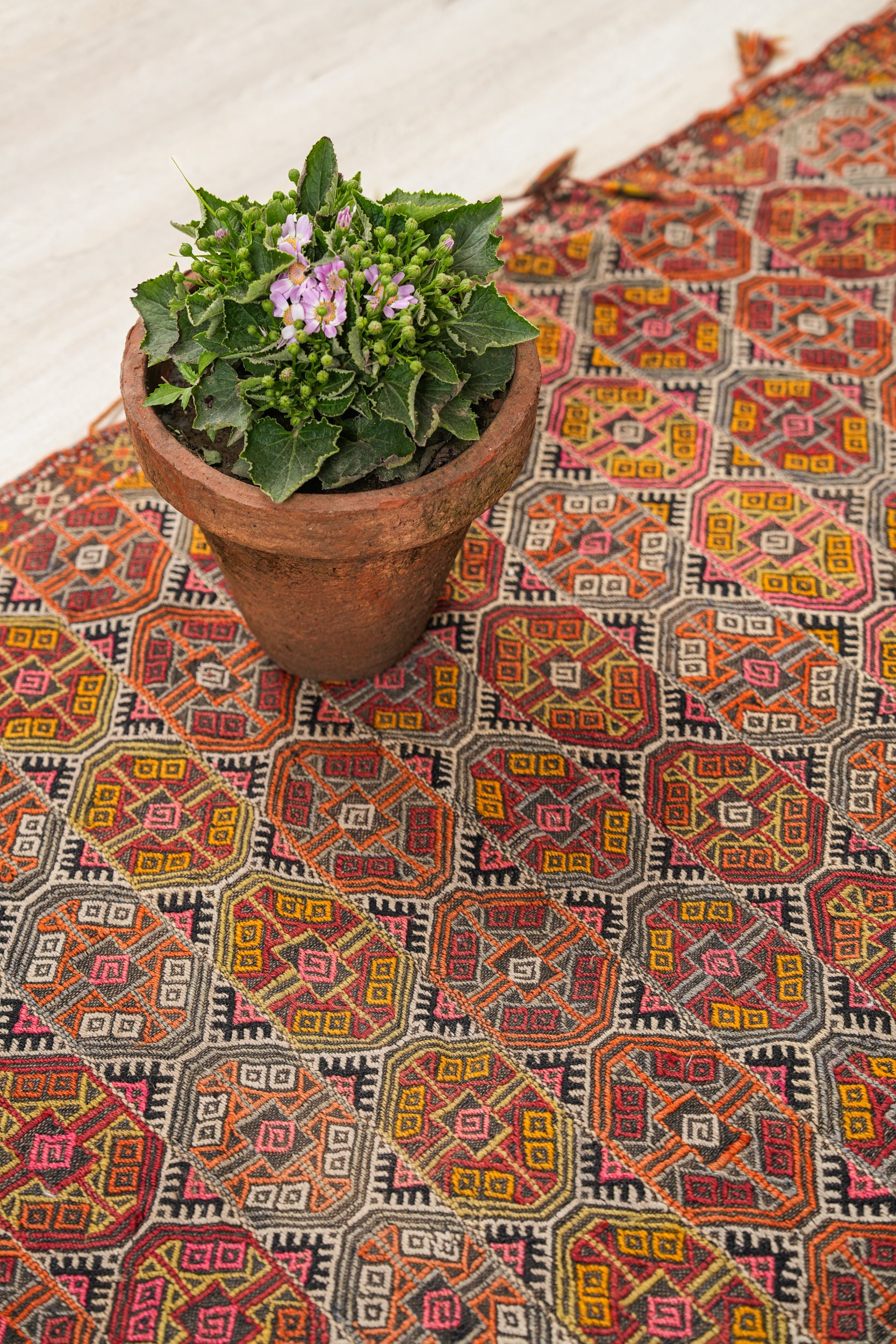 Antique Anatolian Verneh textile 4'10" X 3'8"