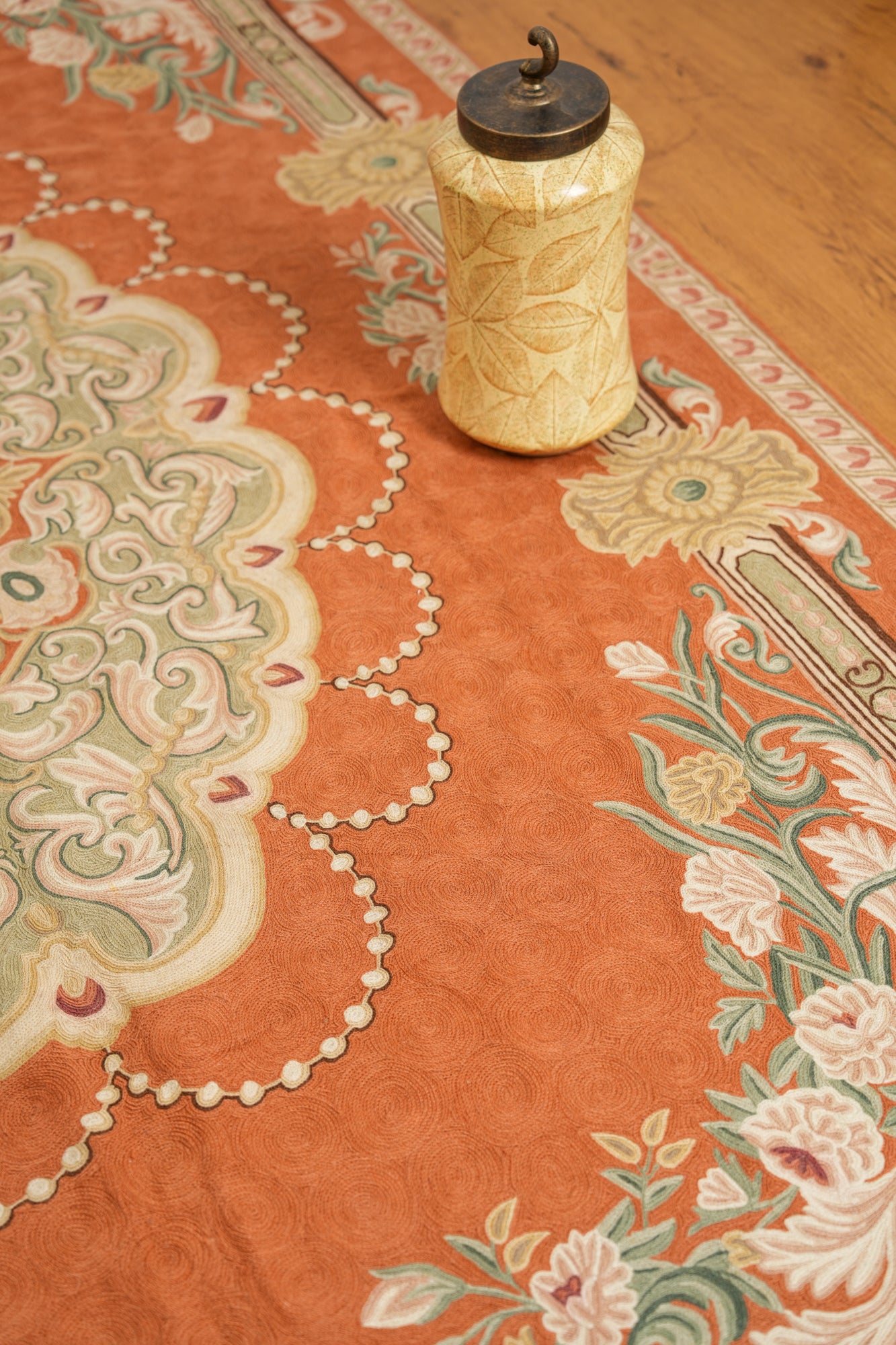 Vintage Kashmiri Aubusson 8'7" x 5'7"