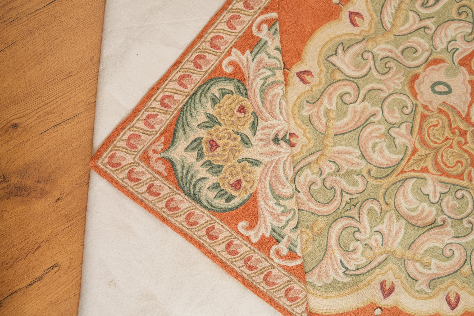Vintage Kashmiri Aubusson 8'7" x 5'7"