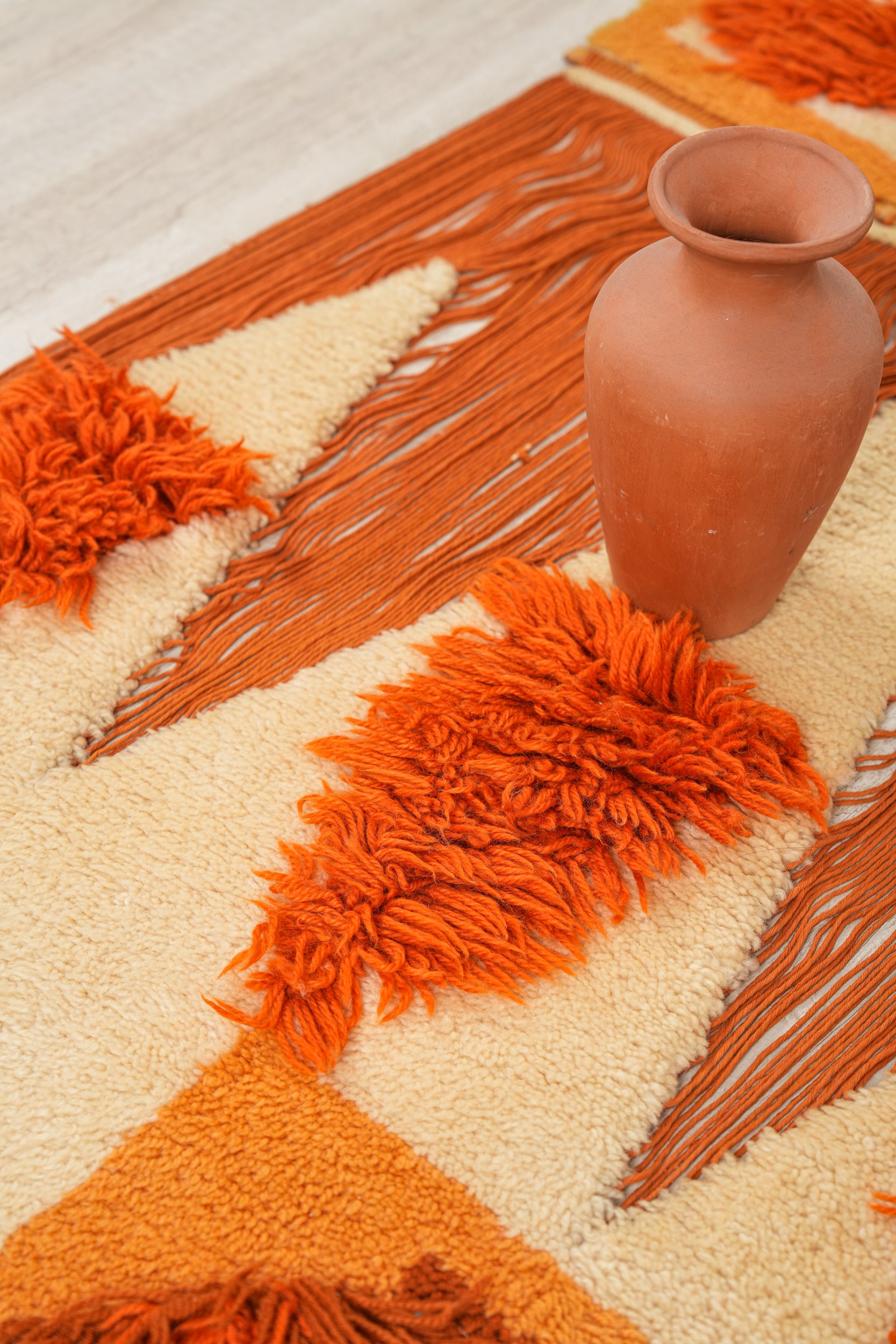 Vintage scandinavian Fiber Art Textile 4'4" x 3'