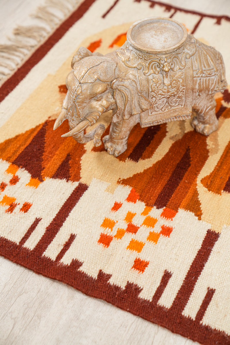 Vintage Polish Tapestry Kilim 2'8" x 2'6"