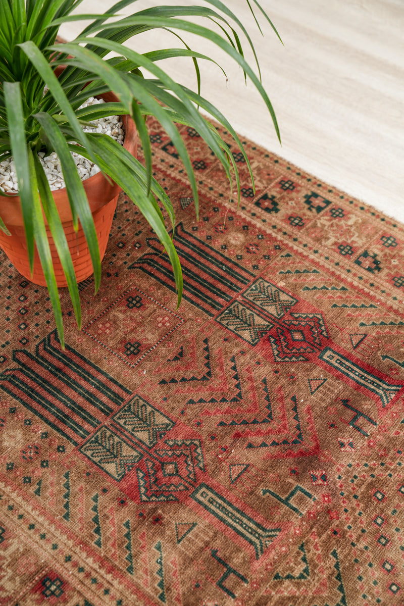 Vintage Turkmen Fragment Rug 6'8" x 3'6"