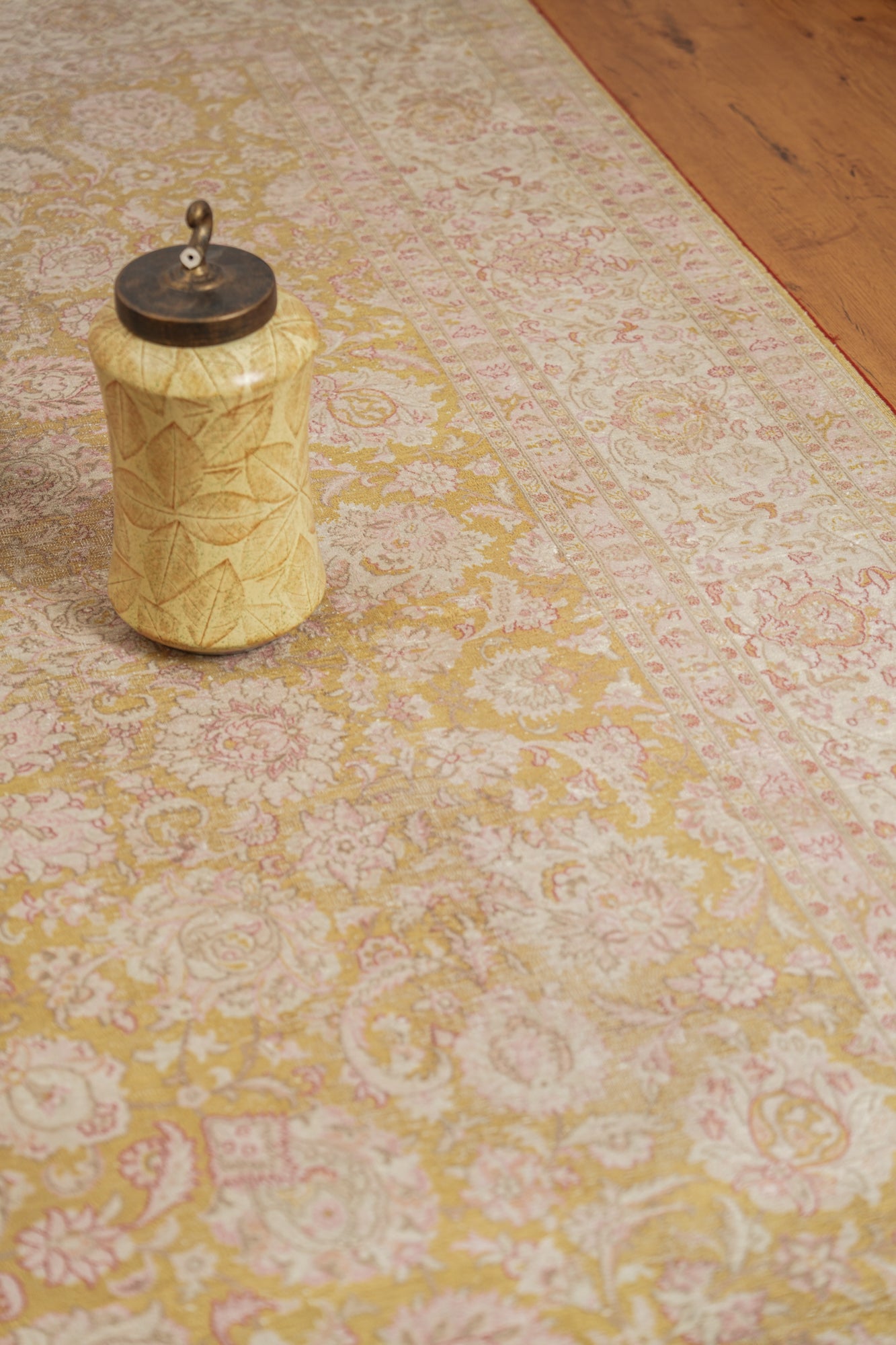 Vintage Kashmiri Floral Silk RUG 11' X 8'