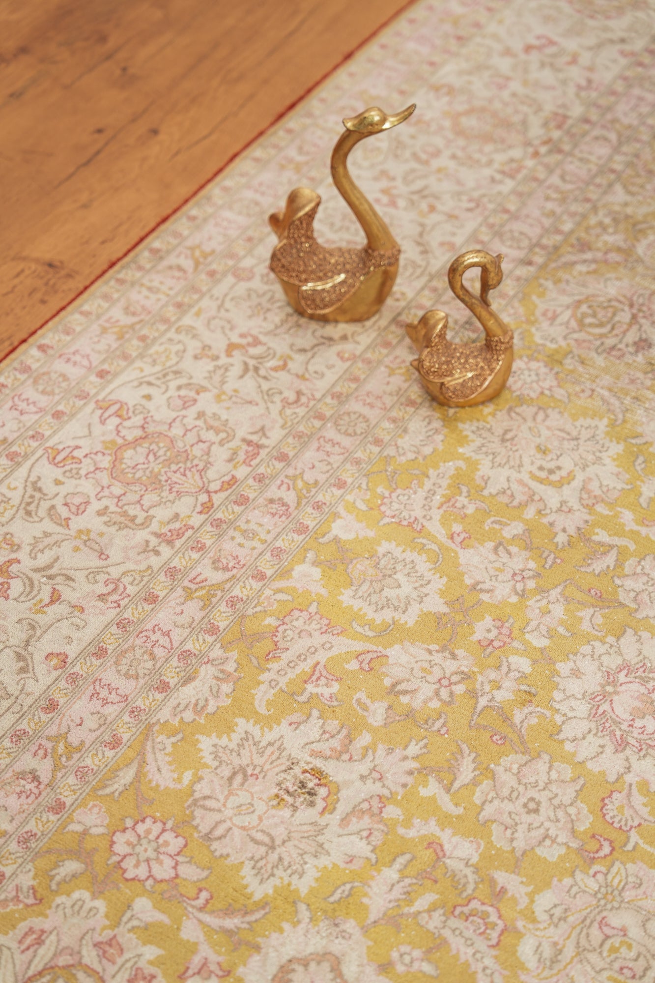 Vintage Kashmiri Floral Silk RUG 11' X 8'