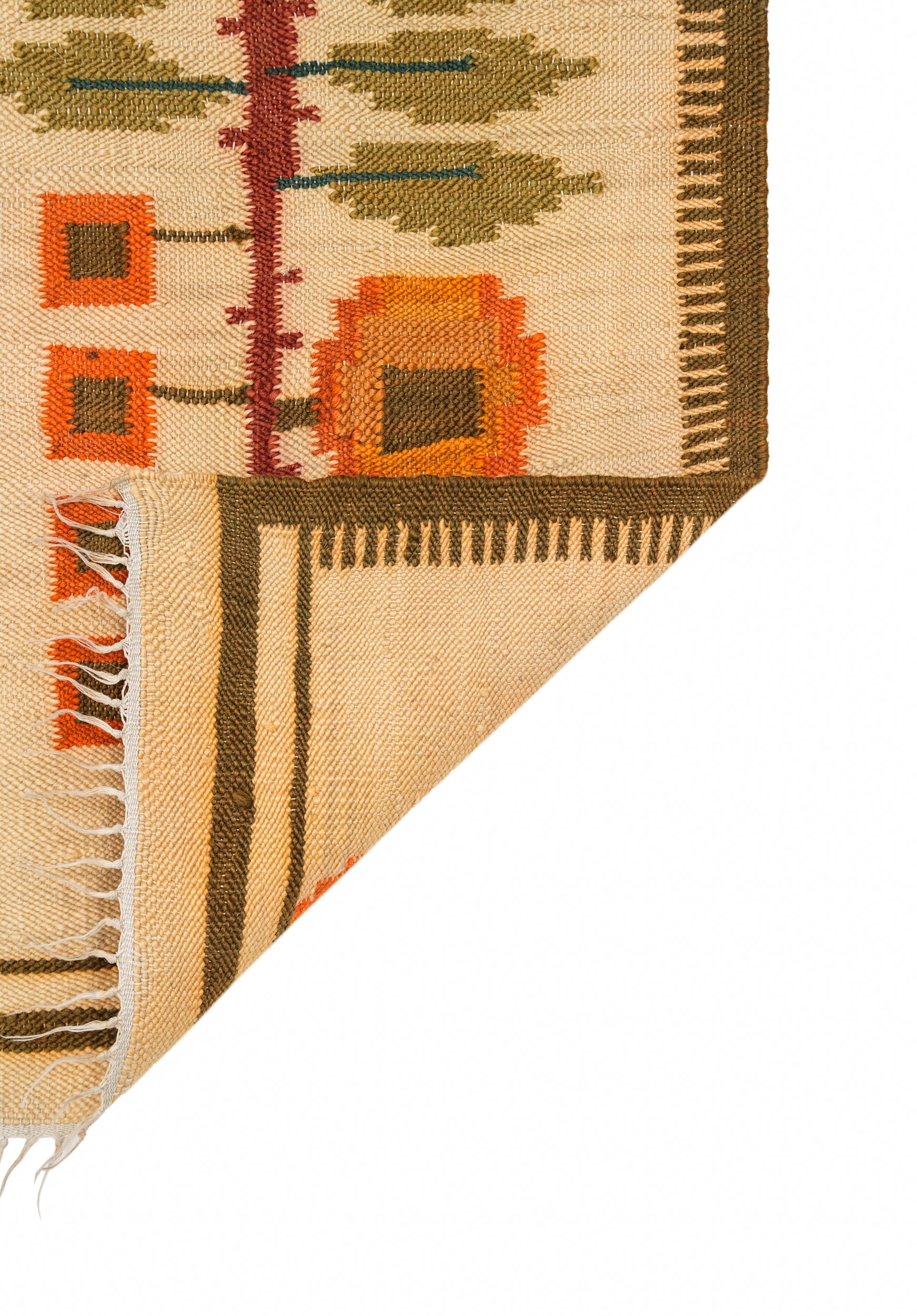 Vintage Polish Floral Kilim 3'9" X 1'8"