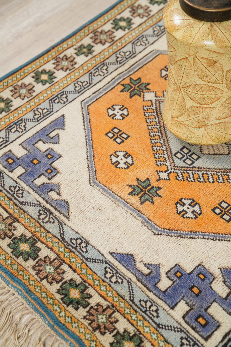 Vintage Turkish Kazak Rug 3'7" x 3'4"