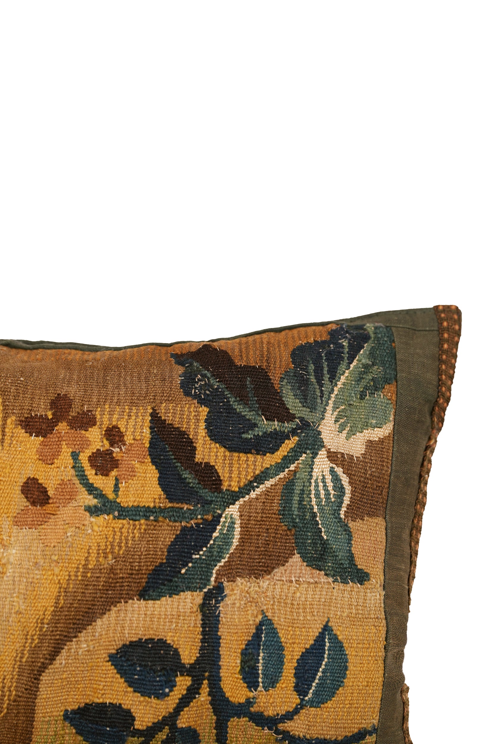 Antique French Verdure Tapestry Cushion 1'5" x 1'1"