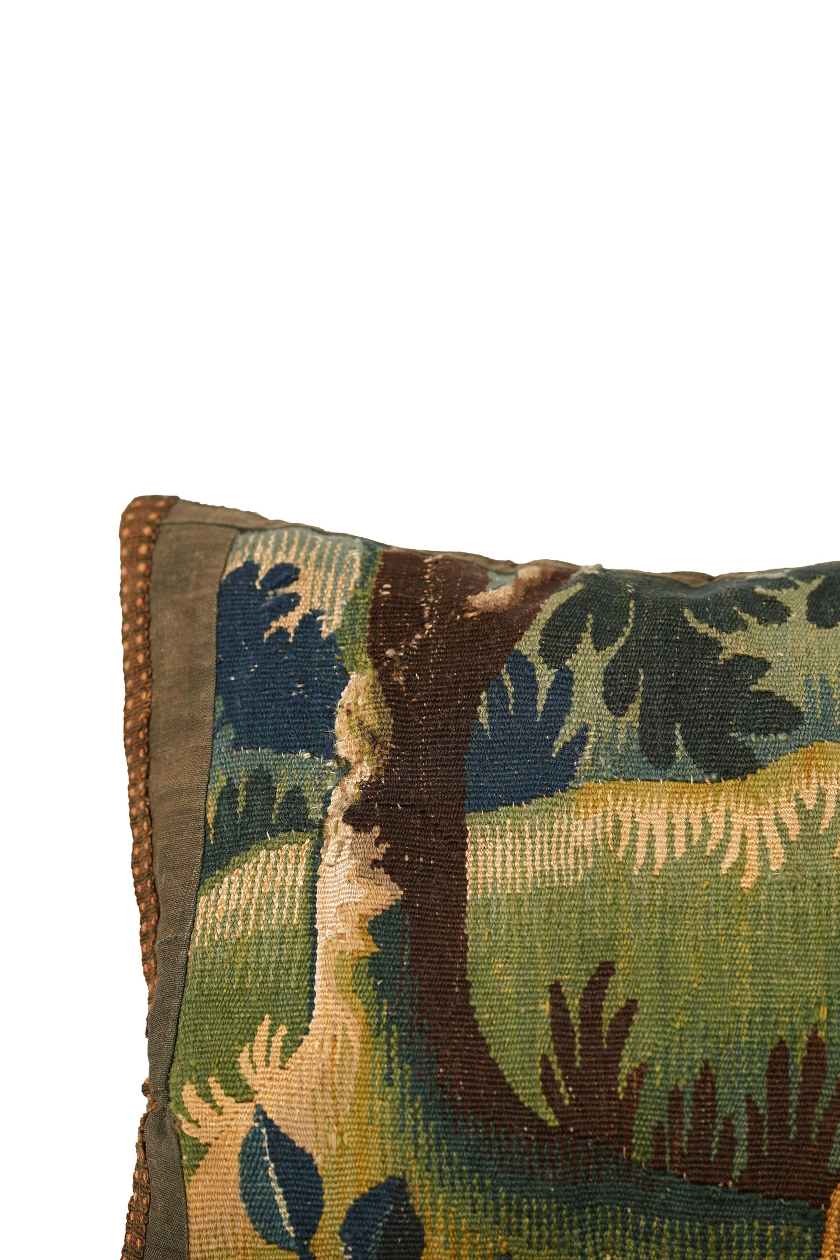 Antique French Verdure Tapestry Cushion 1'6" x 1'2"