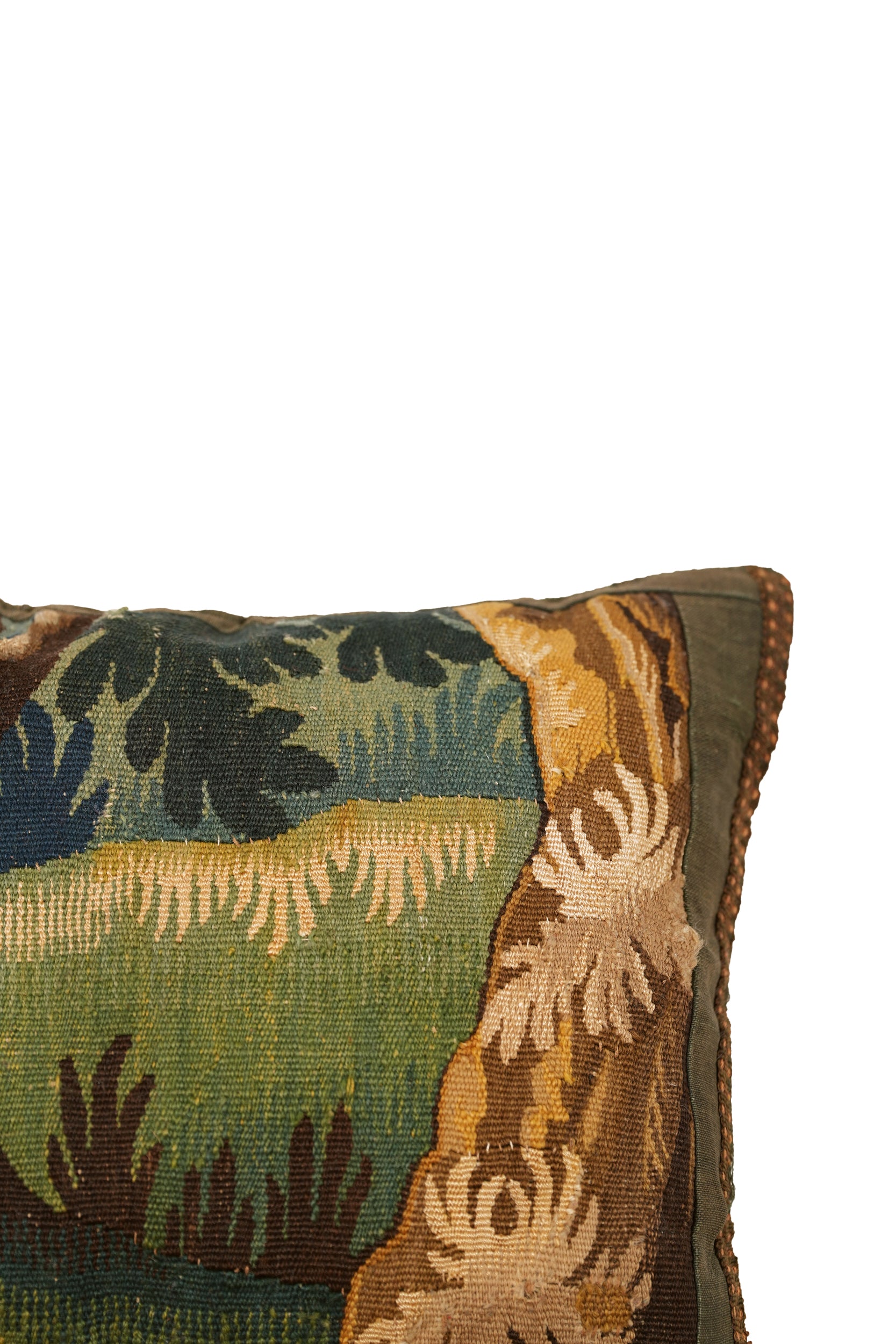 Antique French Verdure Tapestry Cushion 1'6" x 1'2"
