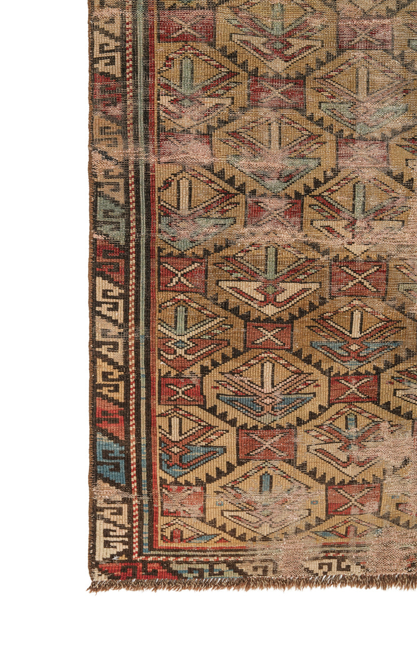 Antique Caucasian Kuba Rug 3'10" X 2'10"