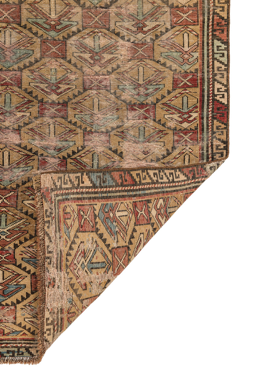 Antique Caucasian Kuba Rug 3'10" X 2'10"