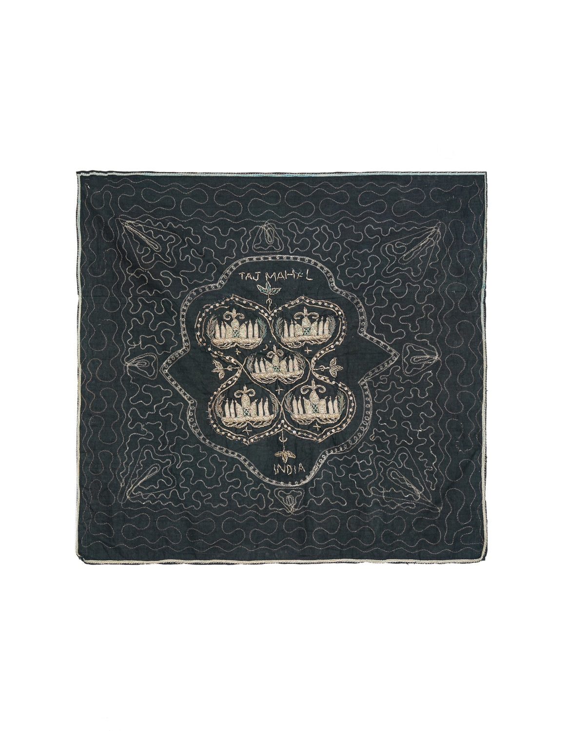 Vintage Indian Embroidery Textile 2'5" x 2'6"