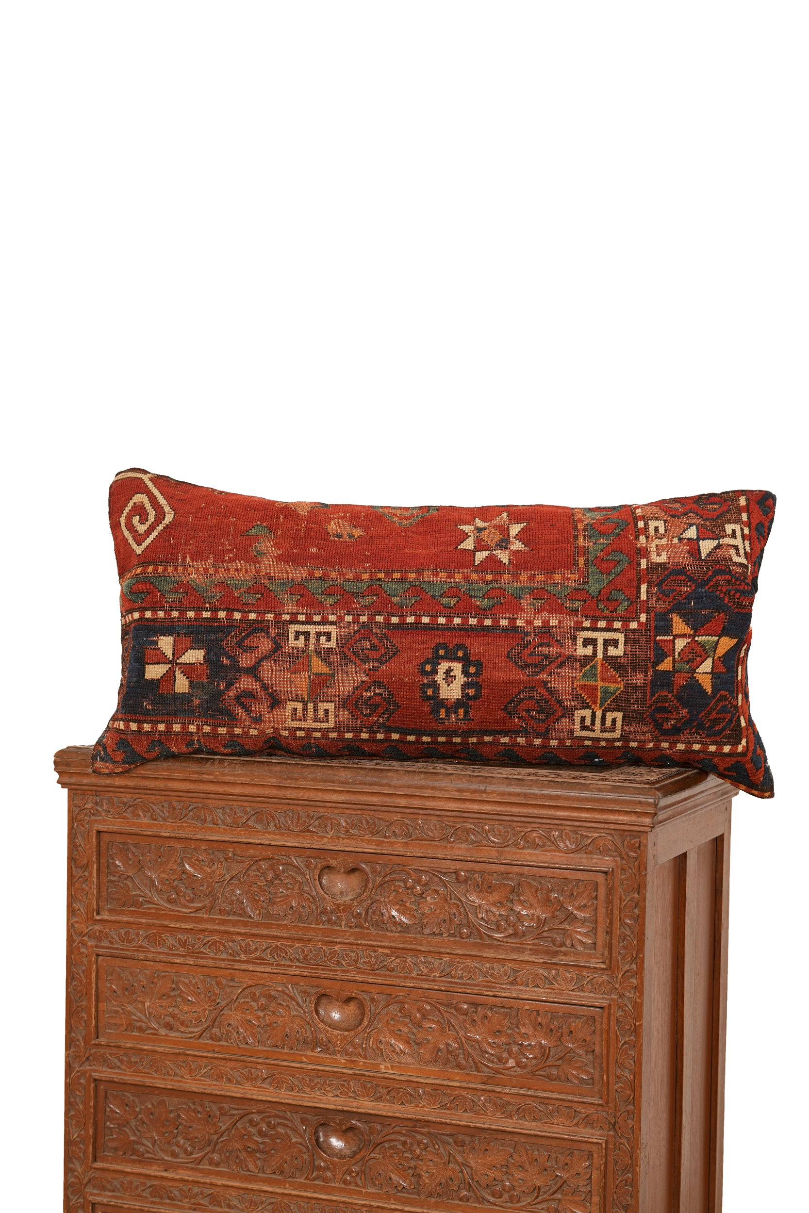 Antique Caucasian Fachralo Kazak cushion rug 2'10" x 1'4"