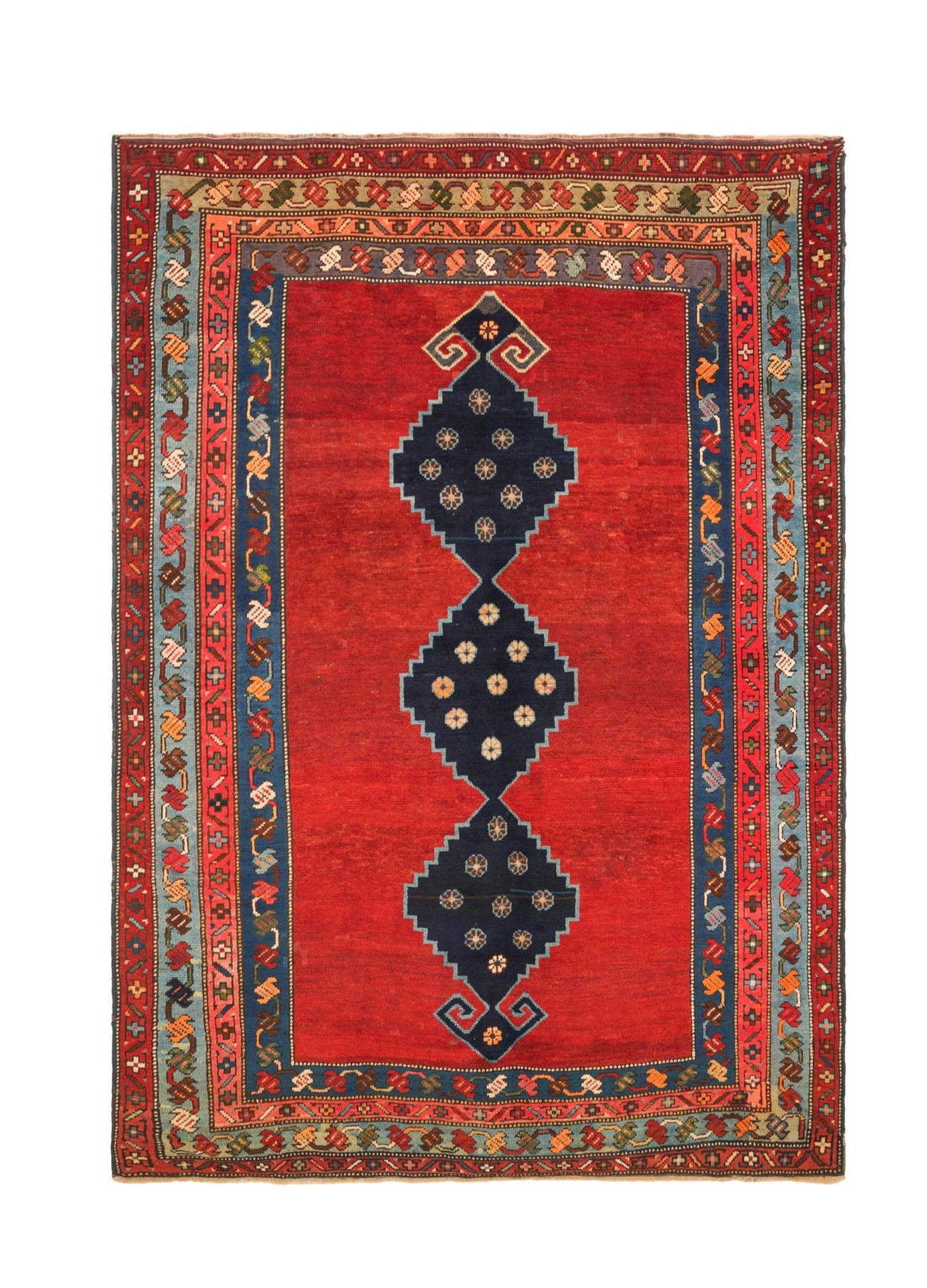 Antique Caucasian Kazak Rug 7'3" x '5"