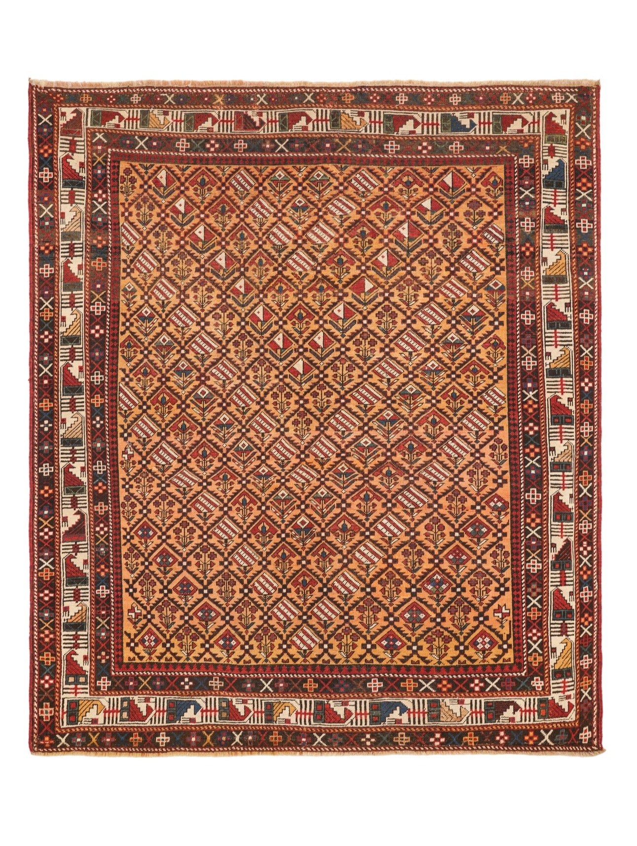 Antique Caucasian Marasali Rug 5'4" x 4'8"
