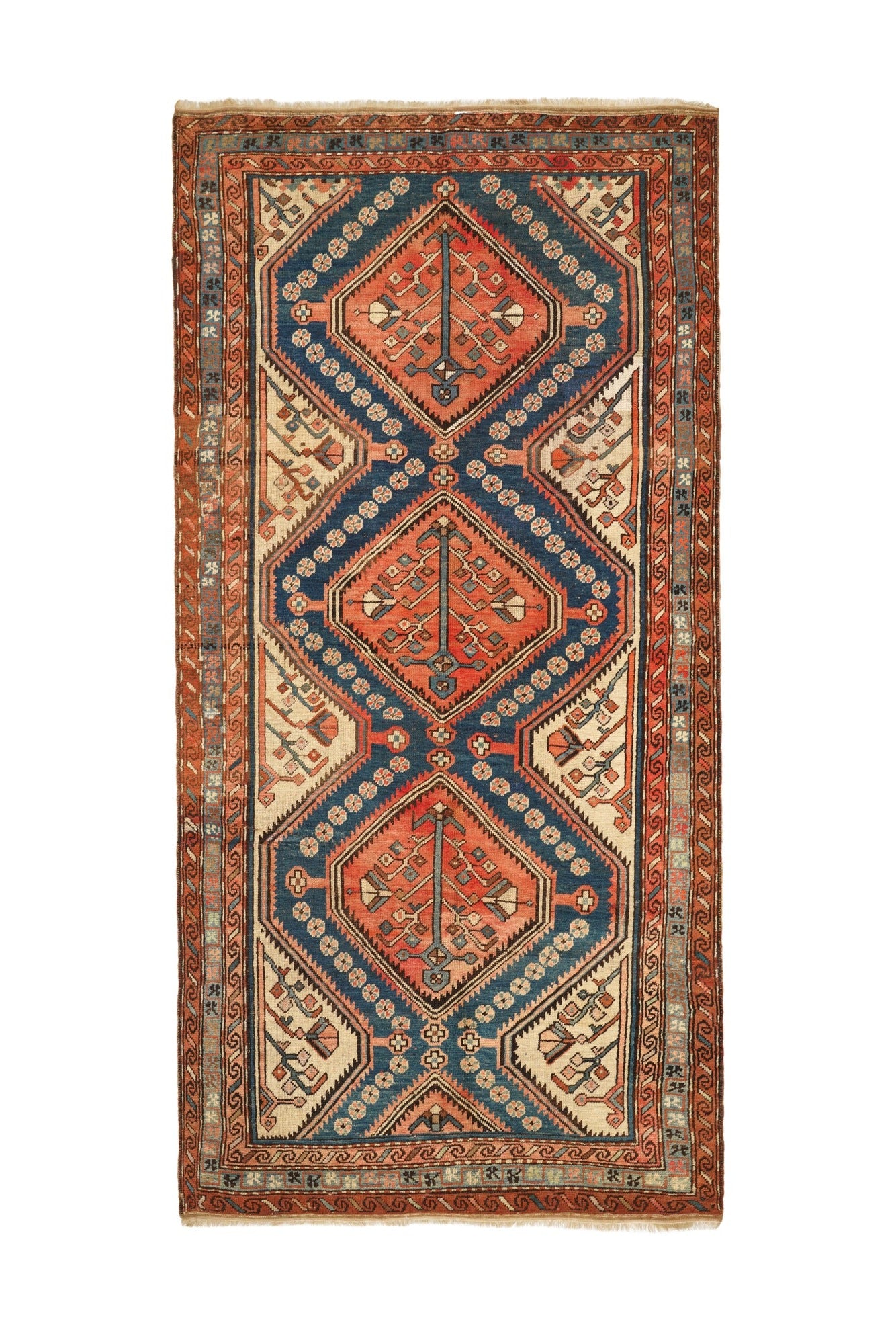 Antique Caucasian Kazak Rug '9 x 4'4