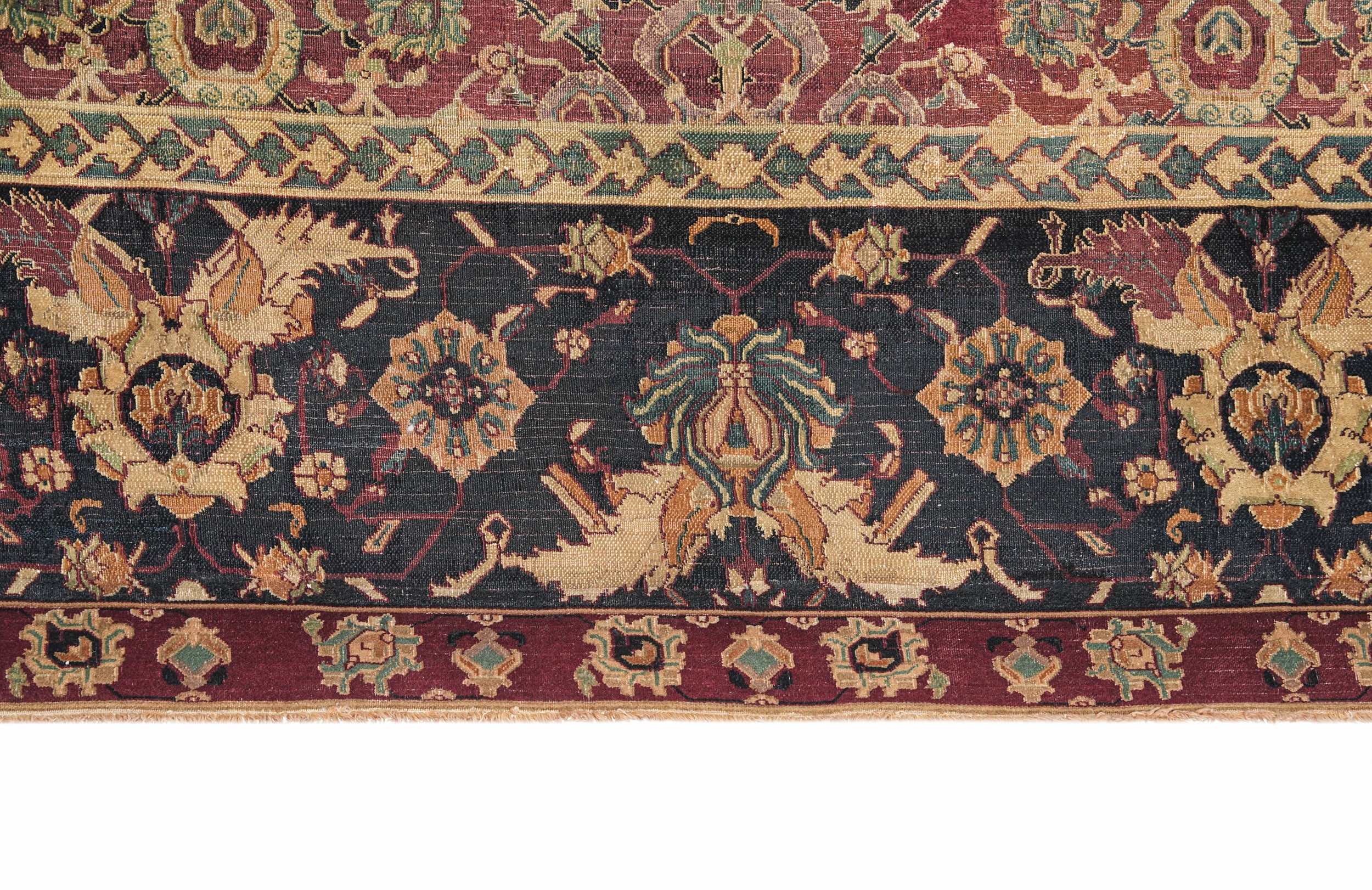 Antique Indian Agra Rug 11'4"x 8'8"
