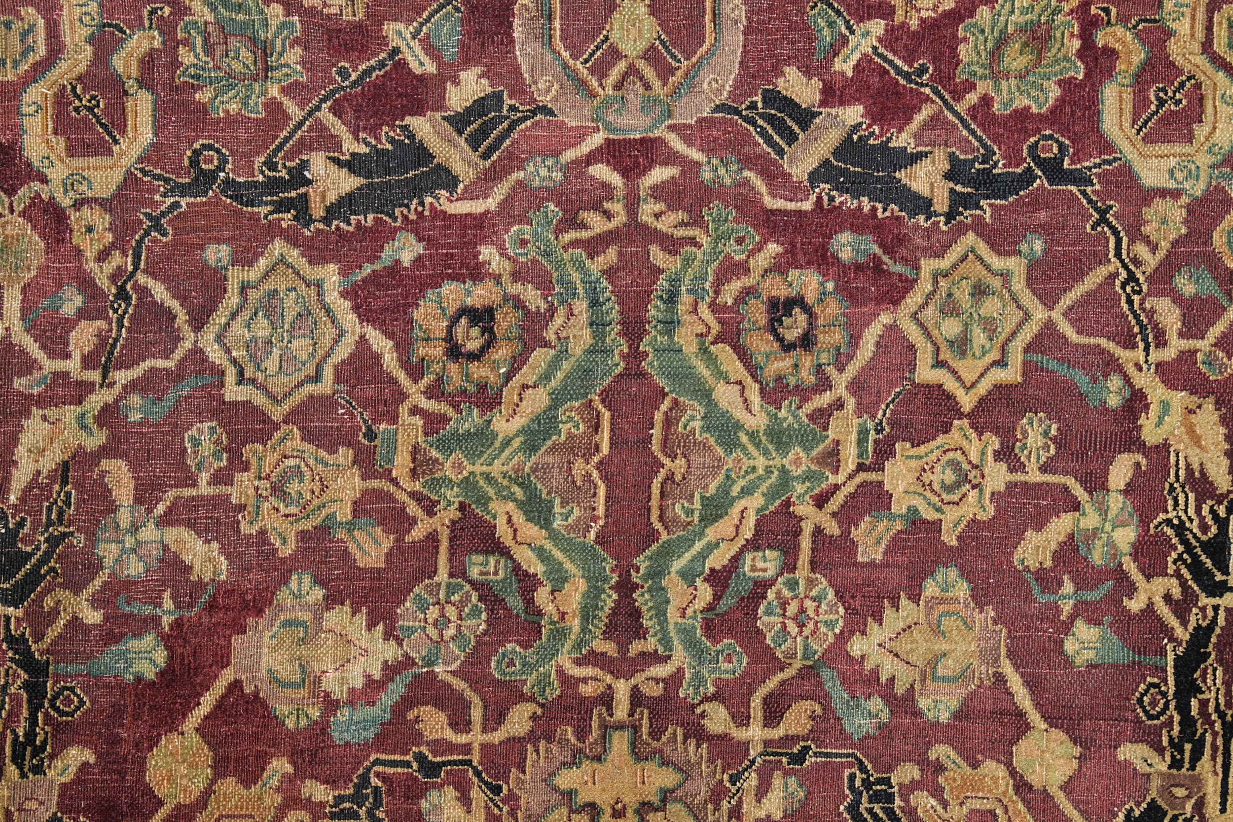 Antique Indian Agra Rug 11'4"x 8'8"