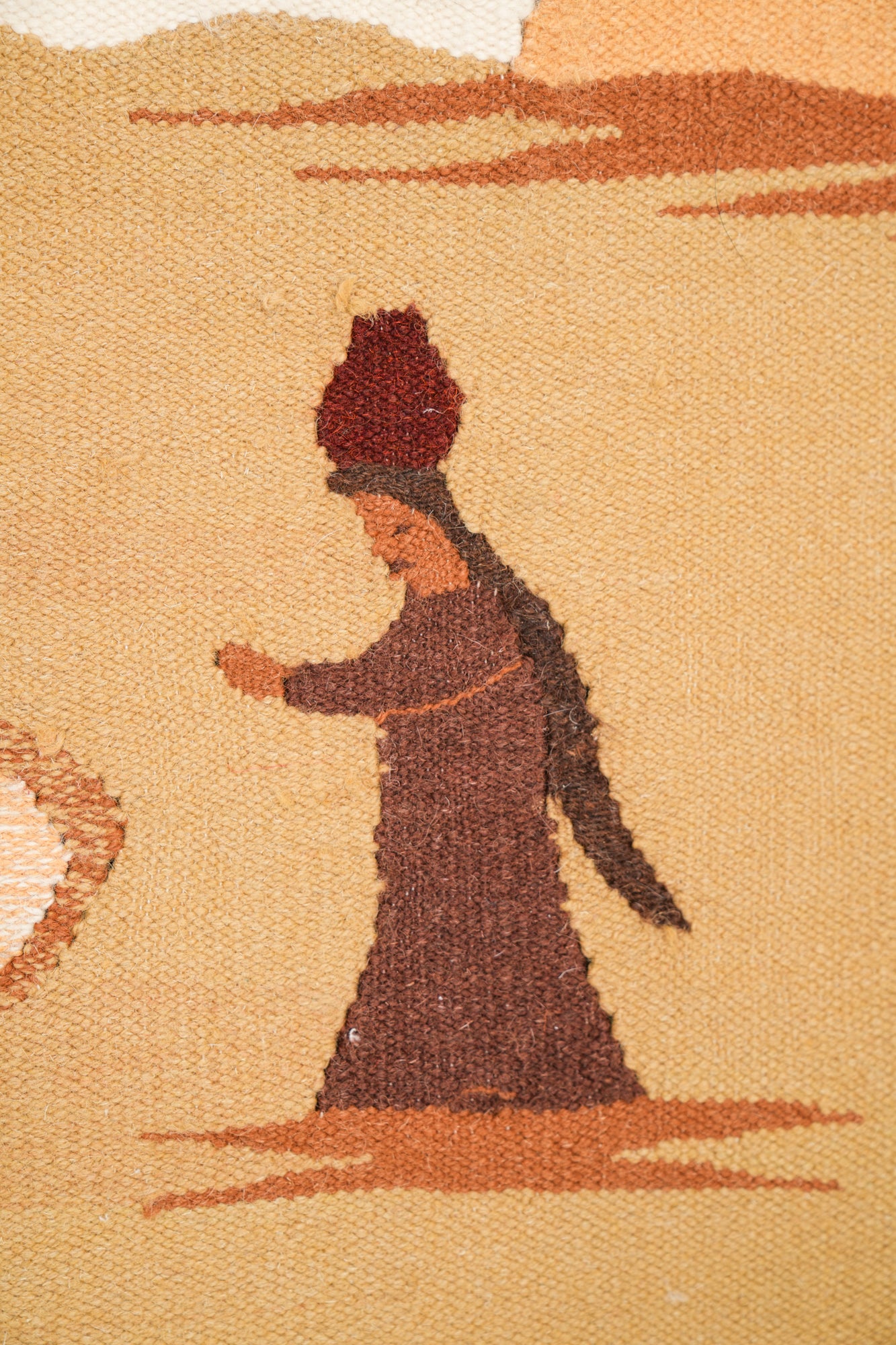 Vintage Egyptian Harraniya Tapestry 5'1" x 3'6"