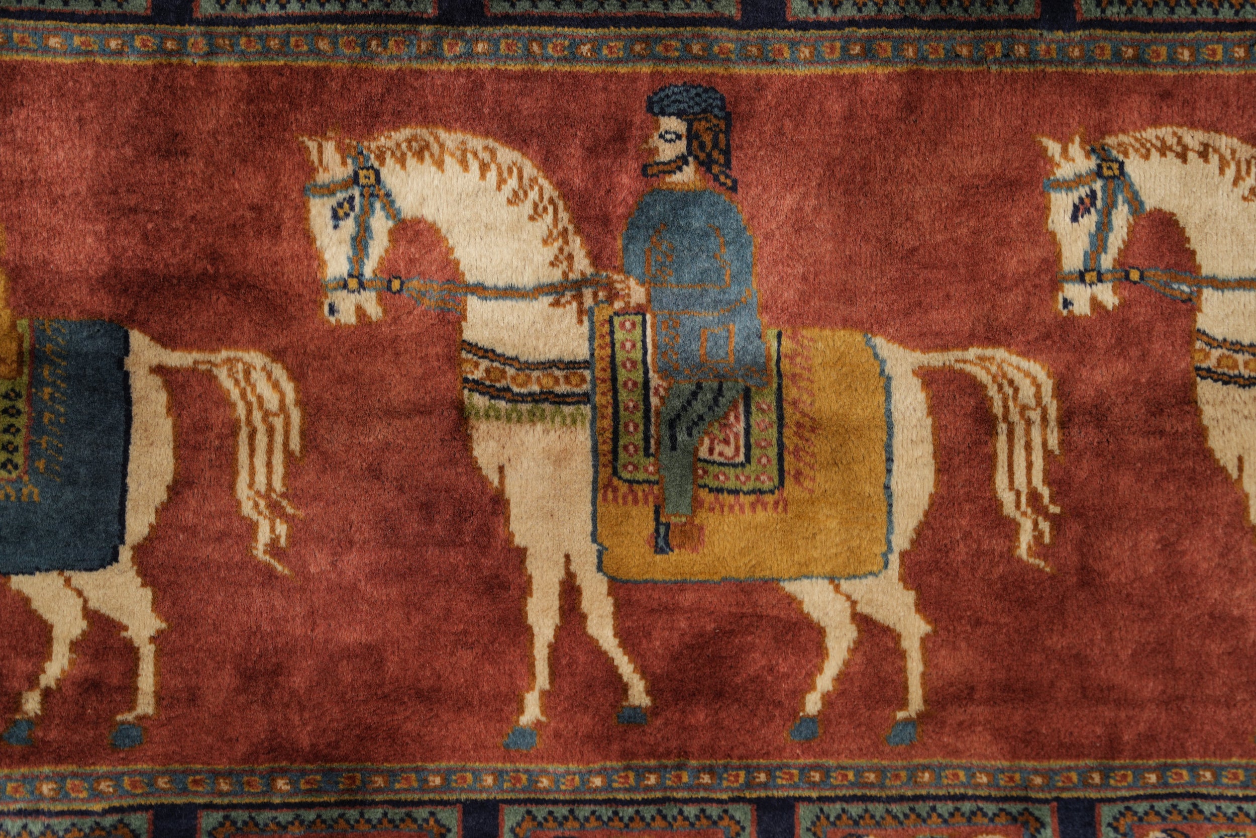 Vintage Kashmiri Tapestry Rug 4'10" x 1'10"