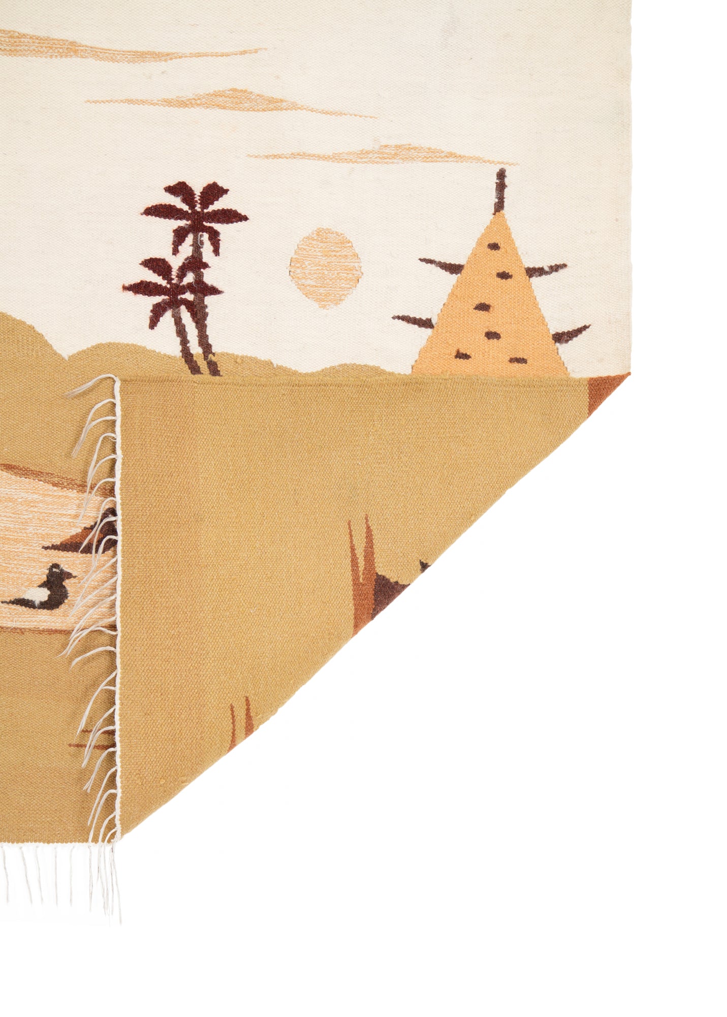 Vintage Egyptian Harraniya Tapestry 5'1" x 3'6"