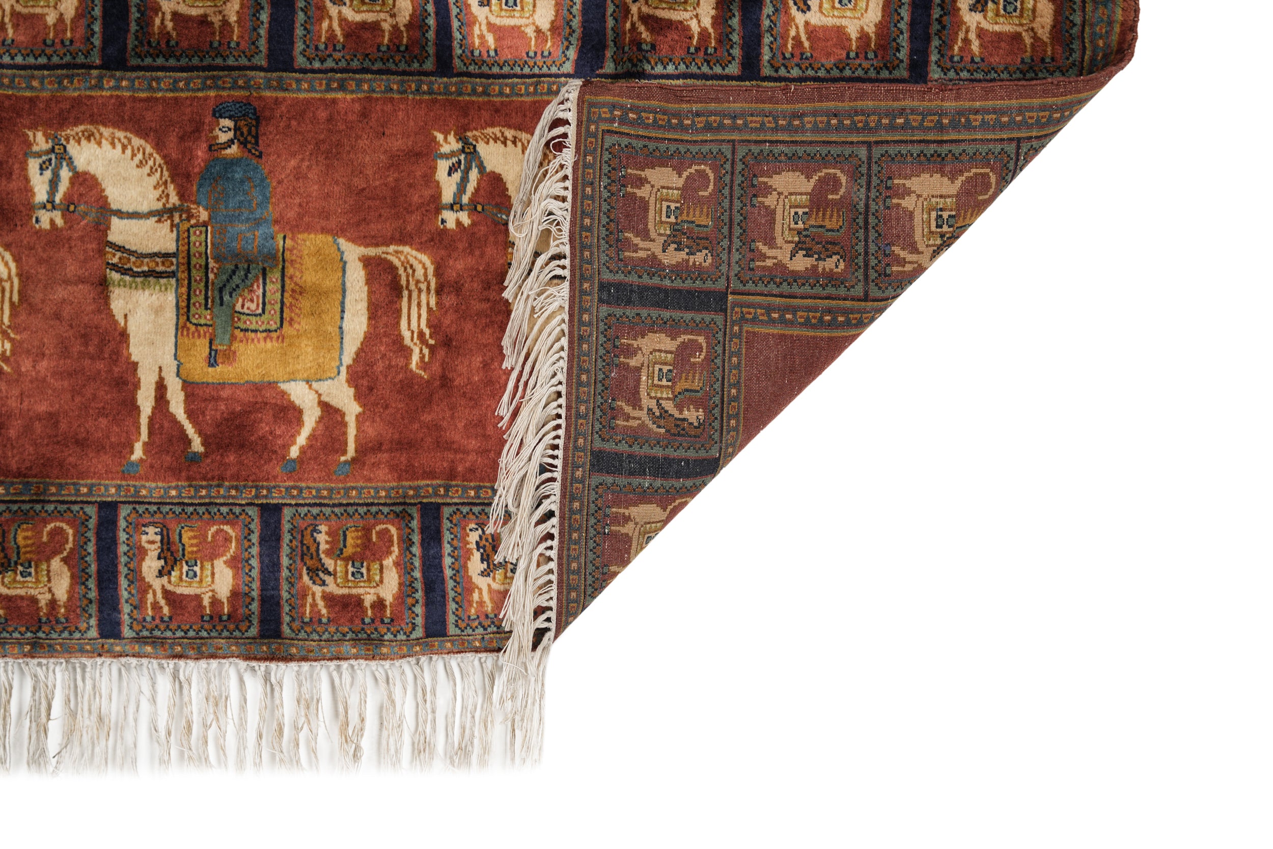 Vintage Kashmiri Tapestry Rug 4'10" x 1'10"