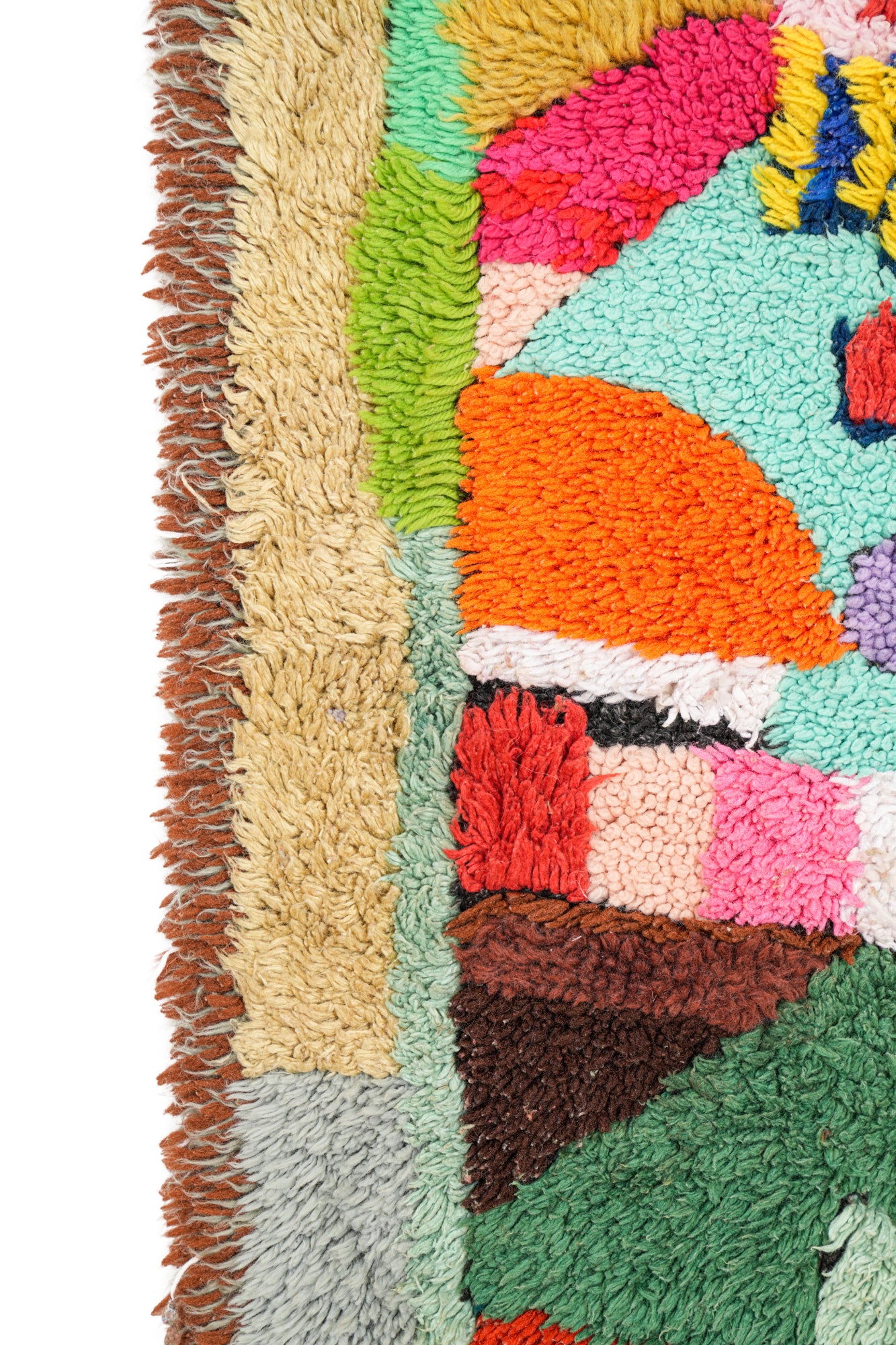 Vintage Scandinavian Clown Rag Rug 4'6" x 2'3"