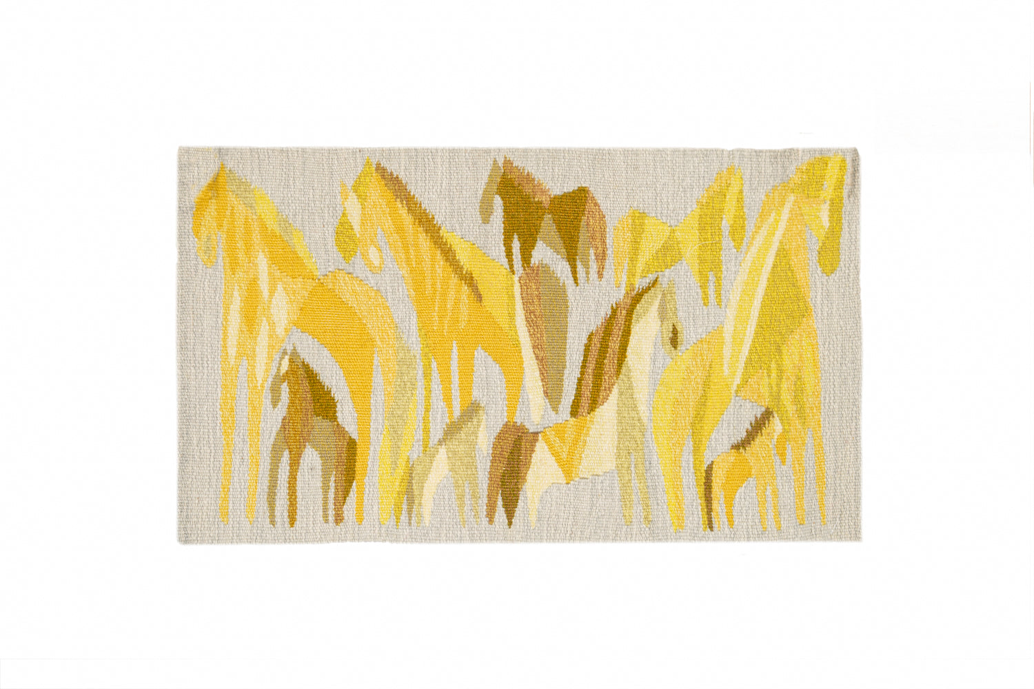 Vintage Scandinavian Flemish Horse Tapestry 1'7" x 1'