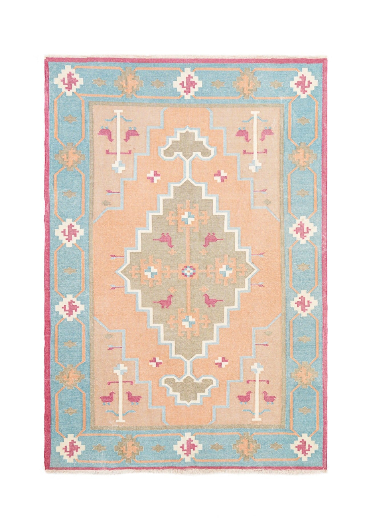 Vintage Indian Dhurrie Kilim 6'3" x 4'4"