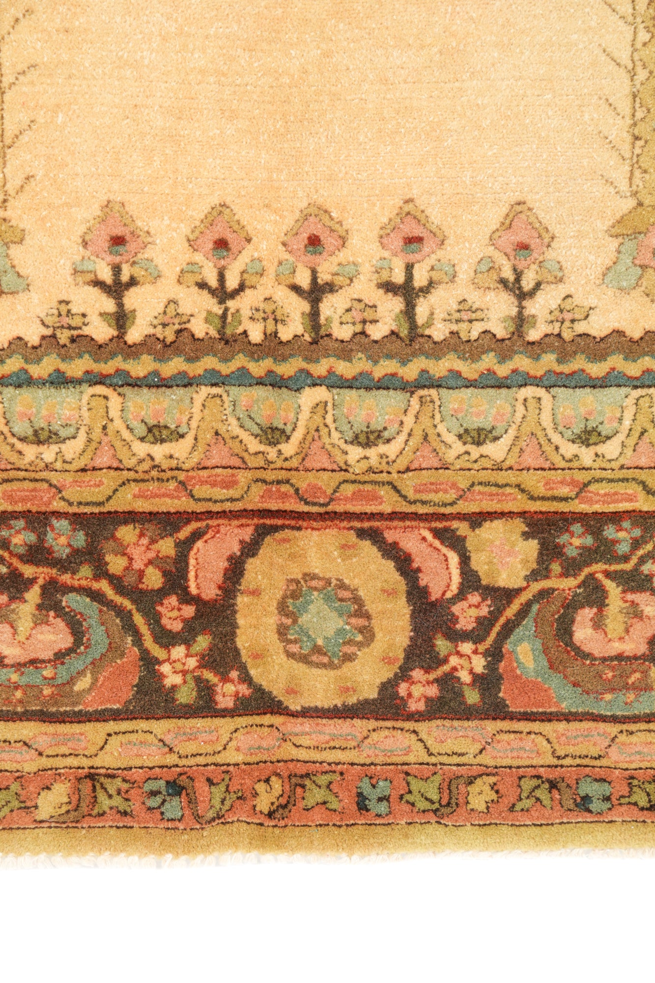 Vintage German Loom Hook Prayer Rug 6' x 4'3"