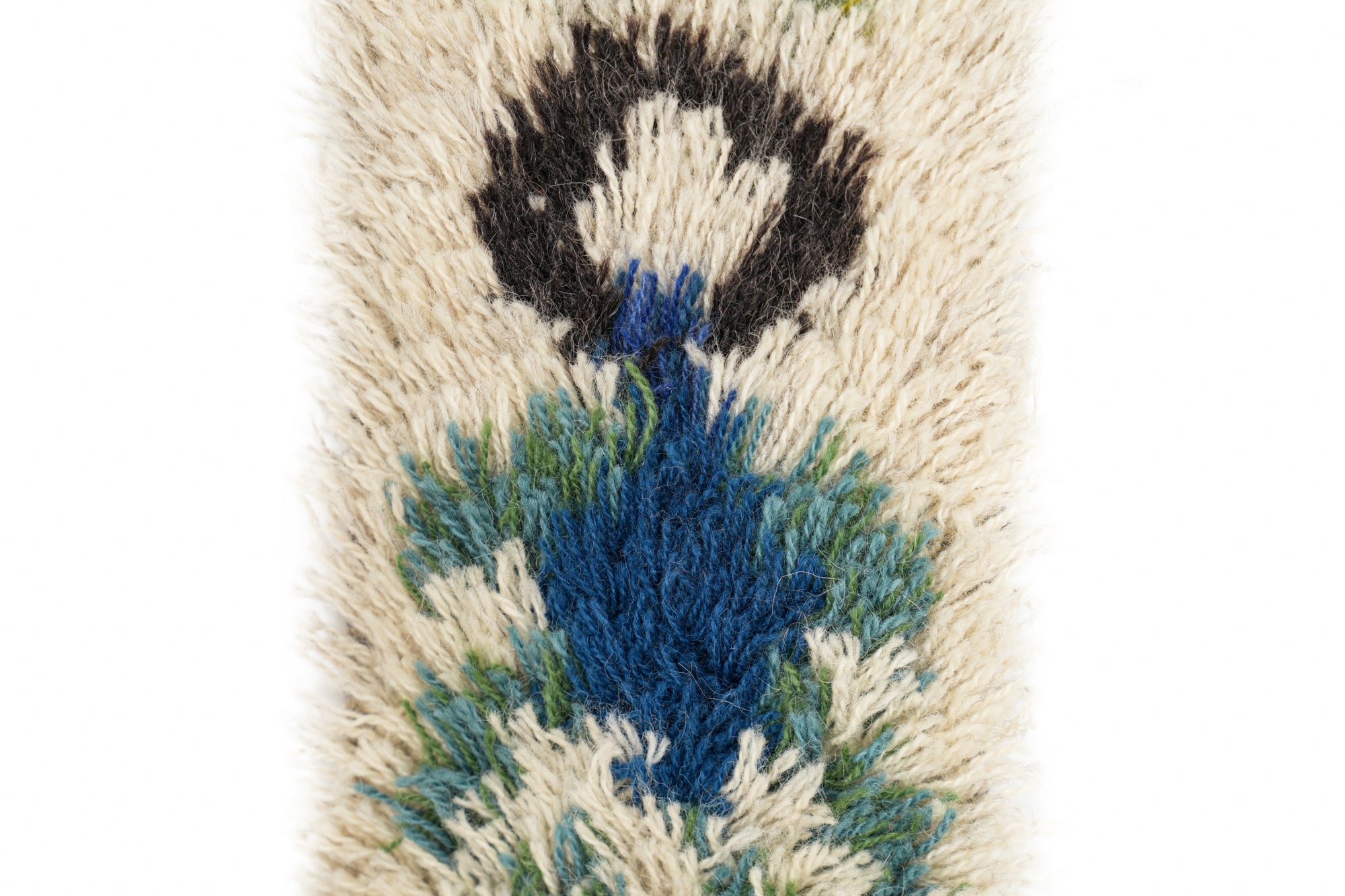 Vintage Scandinavian Rya Table Runner Rug 4' x 5"