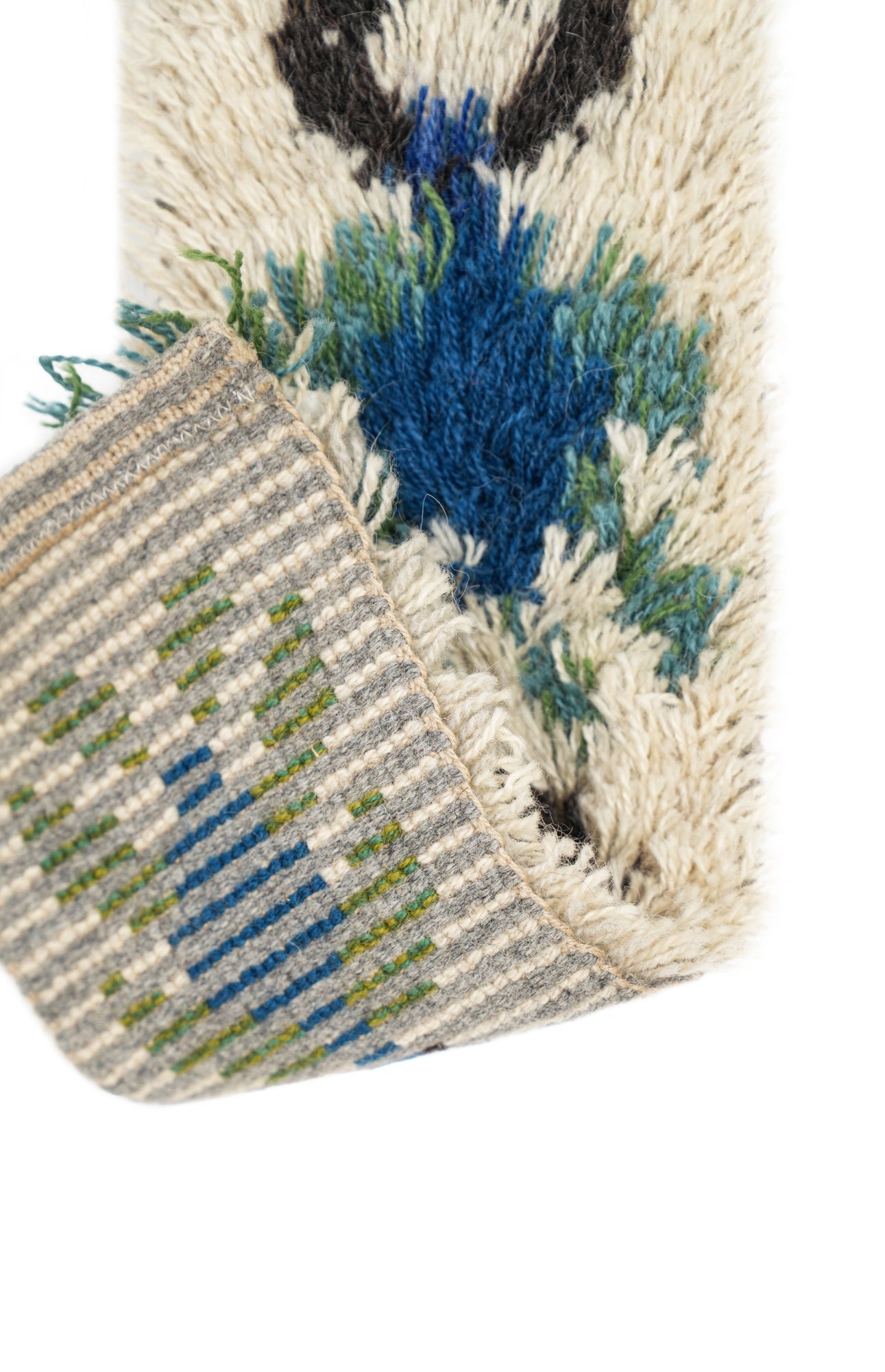 Vintage Scandinavian Rya Table Runner Rug 4' x 5"