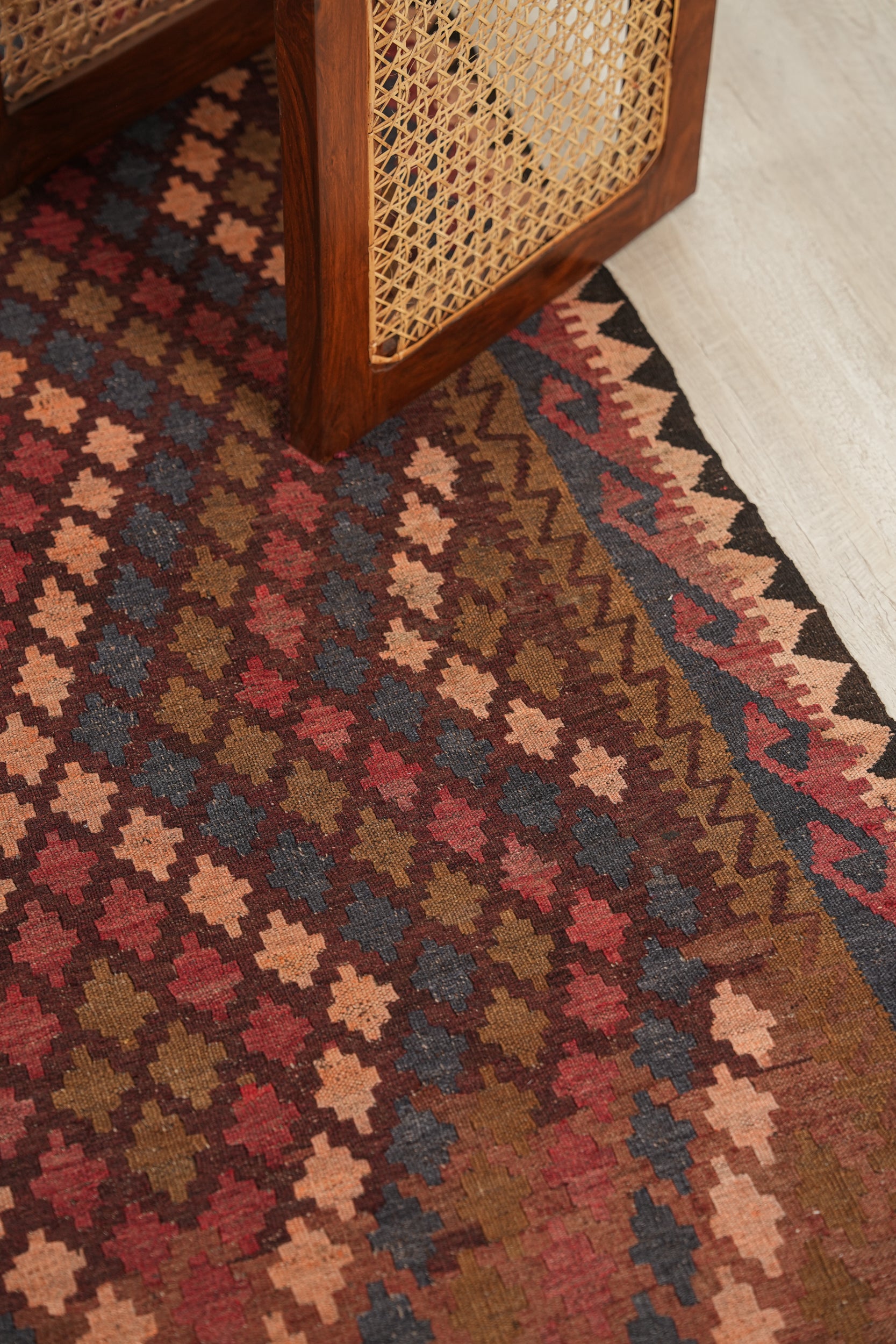 Vintage Afghan Maimana Kilim 7' X 3'5"