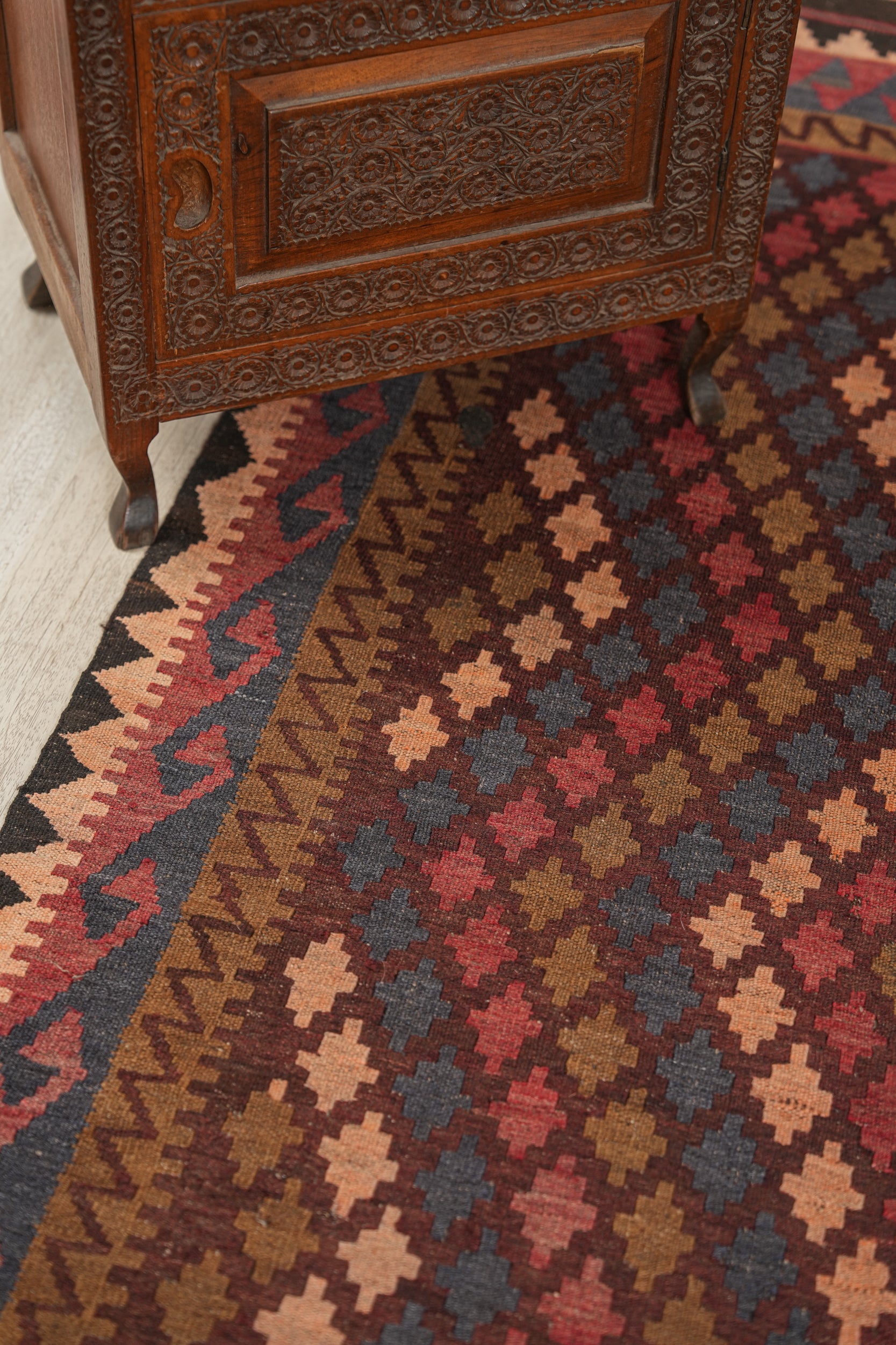 Vintage Afghan Maimana Kilim 7' X 3'5"