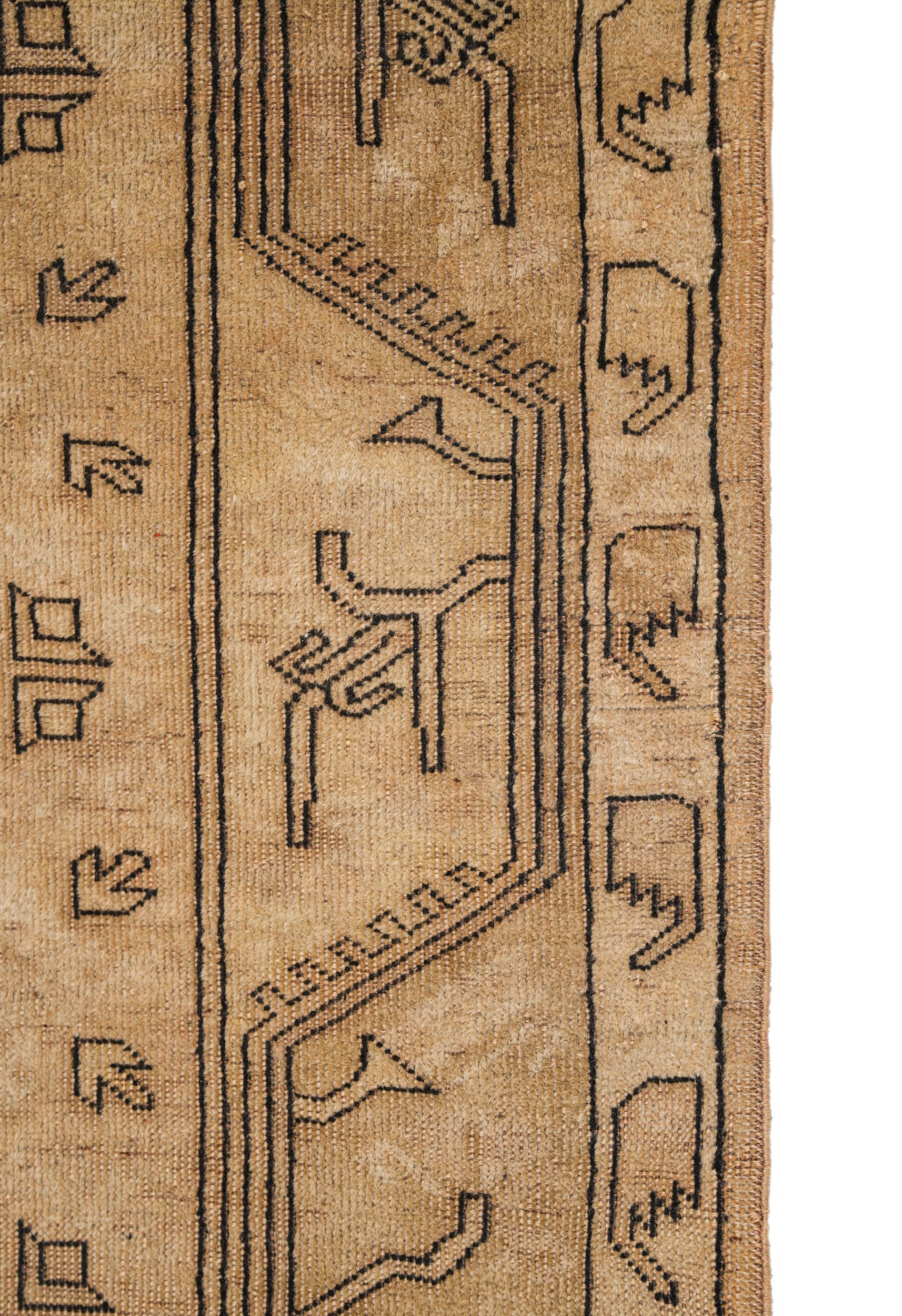 Vintage Turkish Milas Runner Rug 9'8" X 2'7"