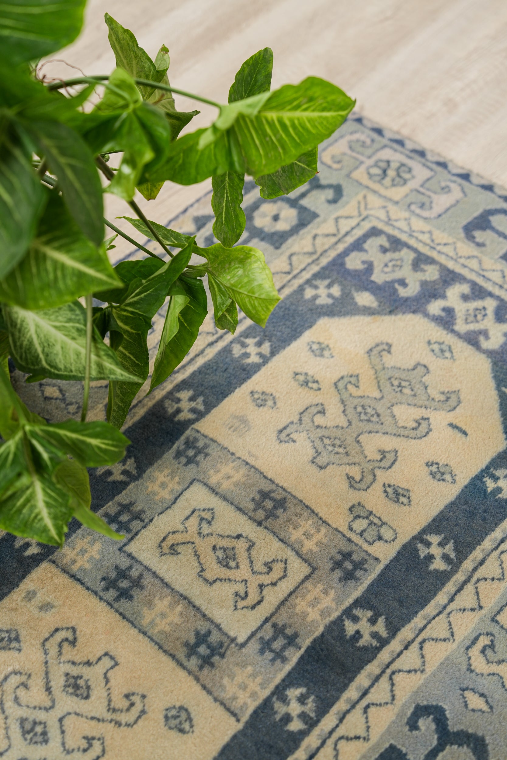 Antique German Hook Rug 4'2" X 2'5"