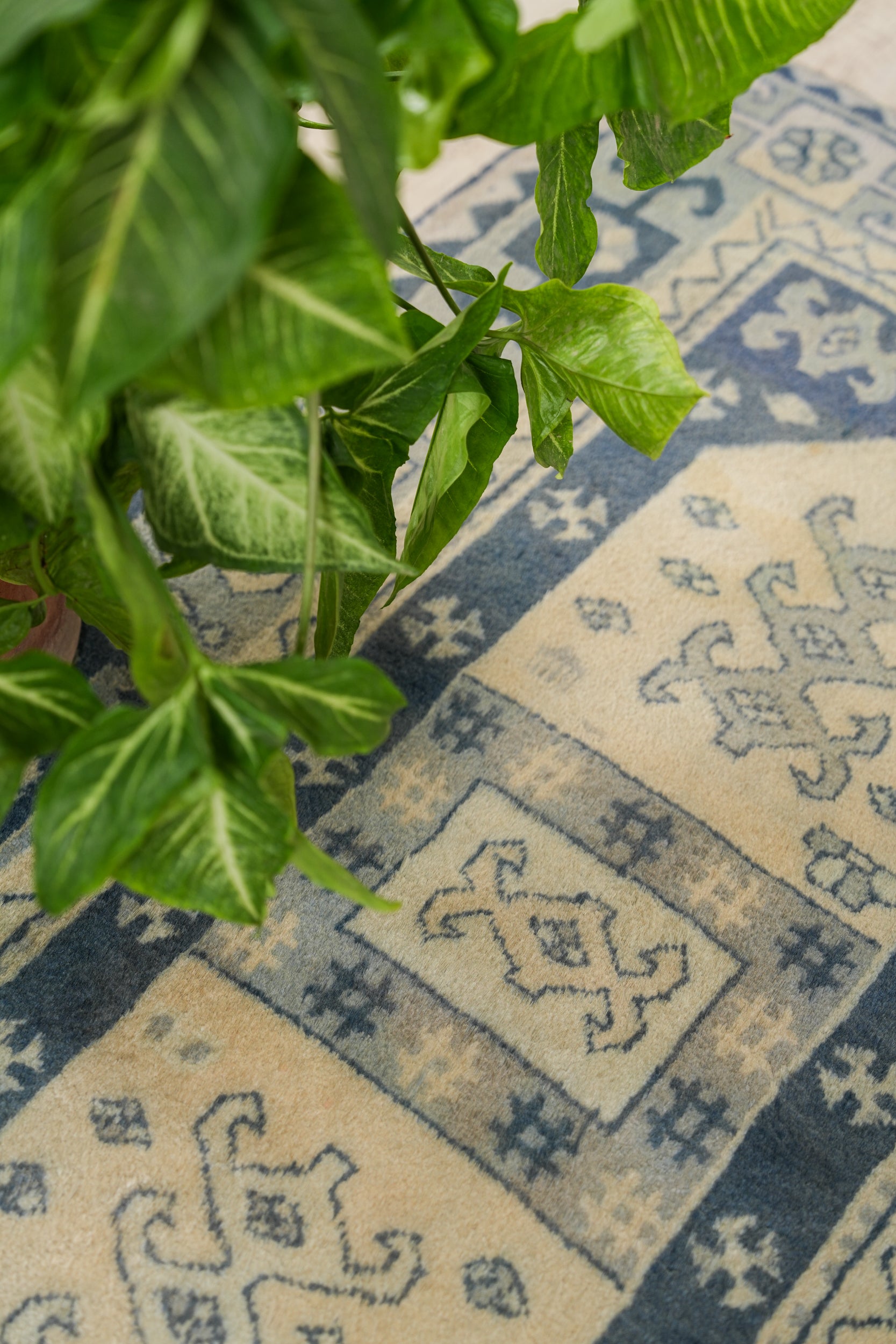 Antique German Hook Rug 4'2" X 2'5"