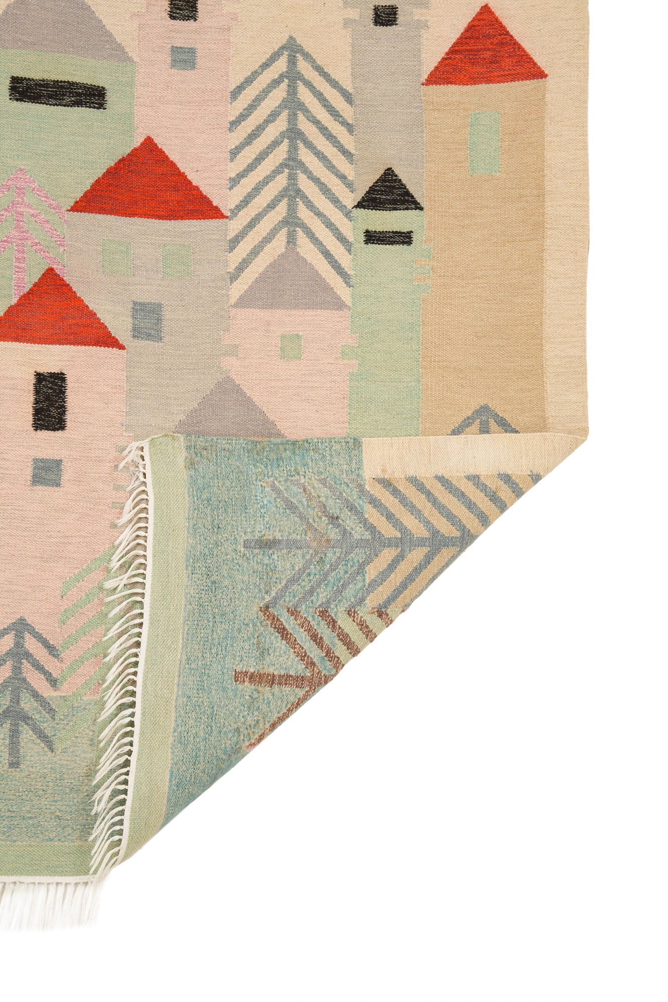 Vintage Scandinavian Rolakan kilim 5'9" x 3'6"