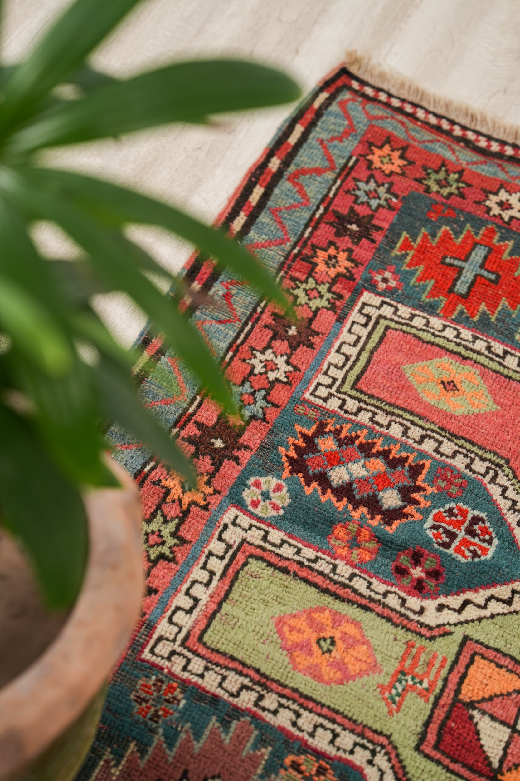 Antique Caucasian Karachoph Kazak Rug 4' x 3'3"