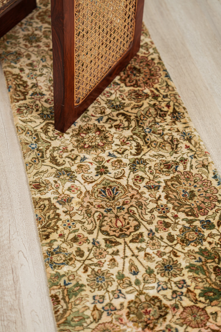 Vintage Kashmiri floral Rug 6'7" x 1'7"