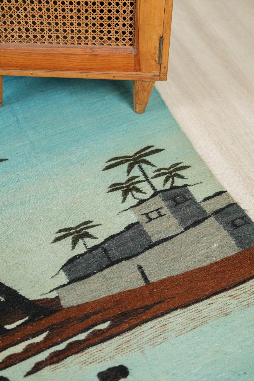 Vintage Tunisian Tapestry 4'1" x 3'3"