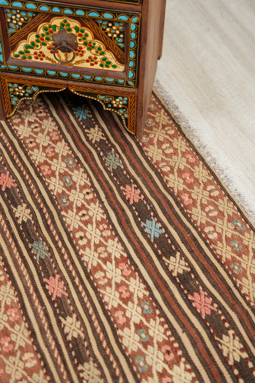 Vintage Turkish Kilim 4'4" X 2'