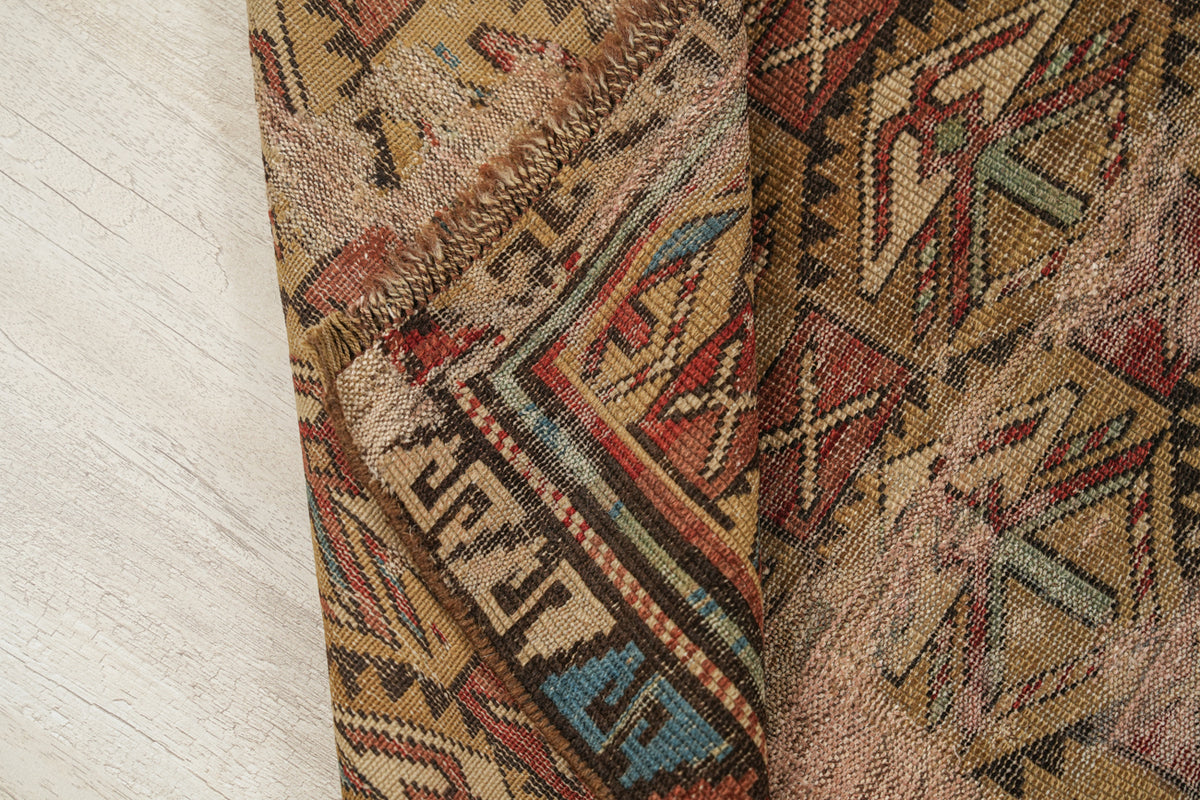 Antique Caucasian Kuba Rug 3'10" X 2'10"