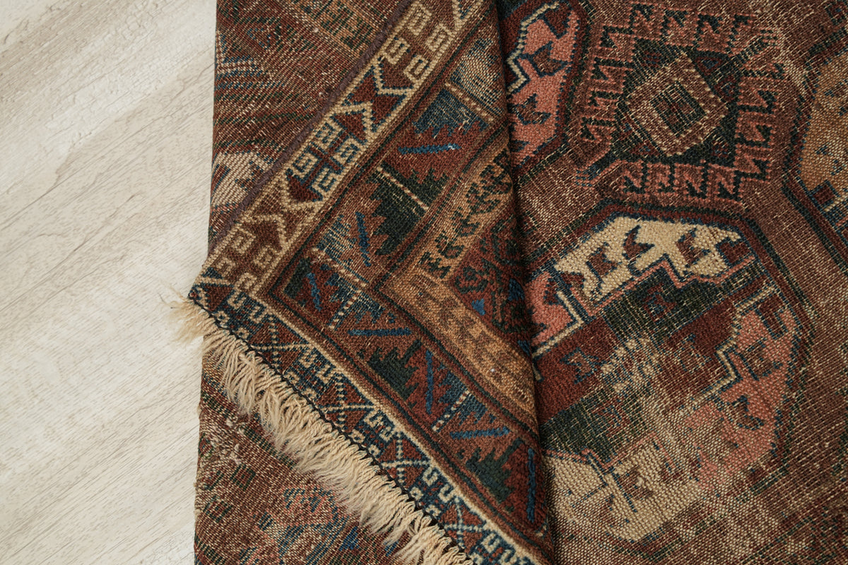 Vintage Turkmen Rug 5'9" x 3'